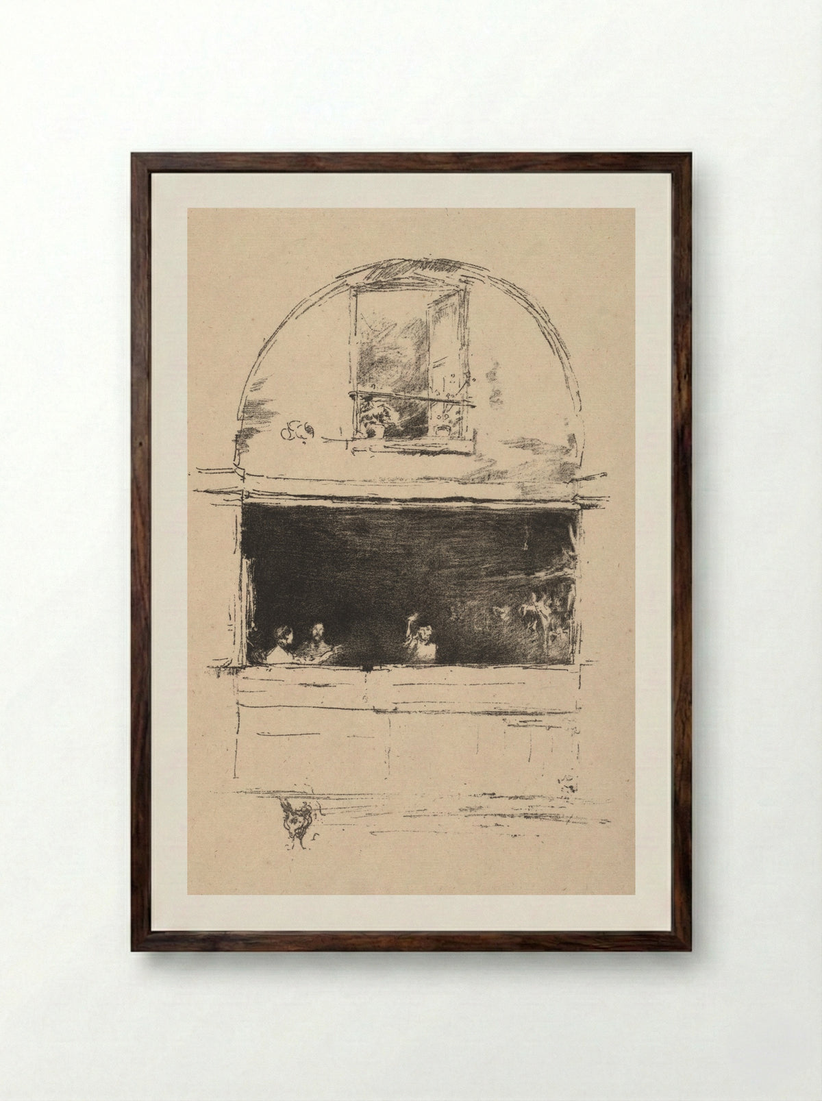 The Forge, Passage du Dragon - James McNeill Whistler - Framed Print Dark Wood
