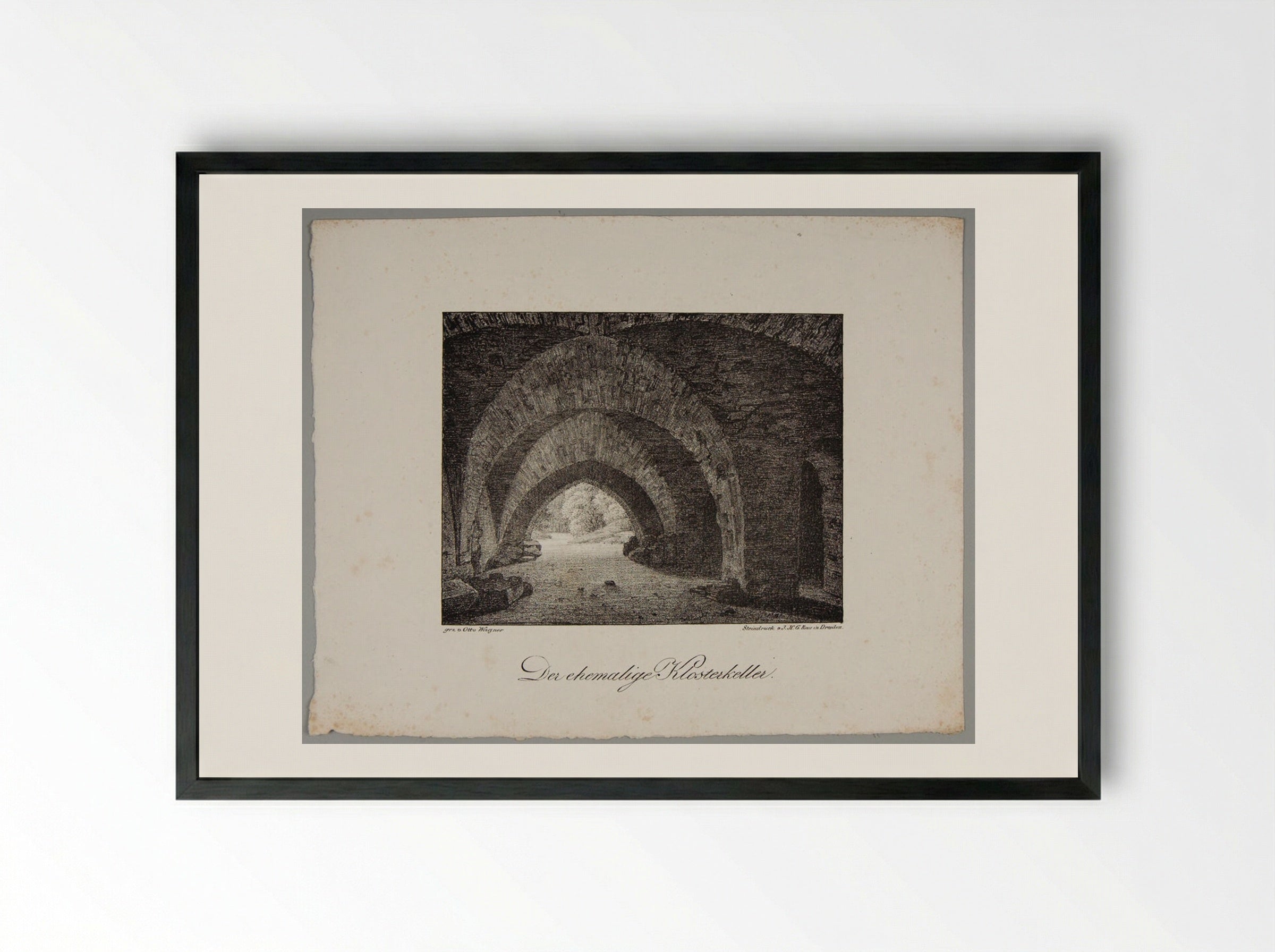 The Former Cloister Cellar - Otto Wagner - Framed Print Black