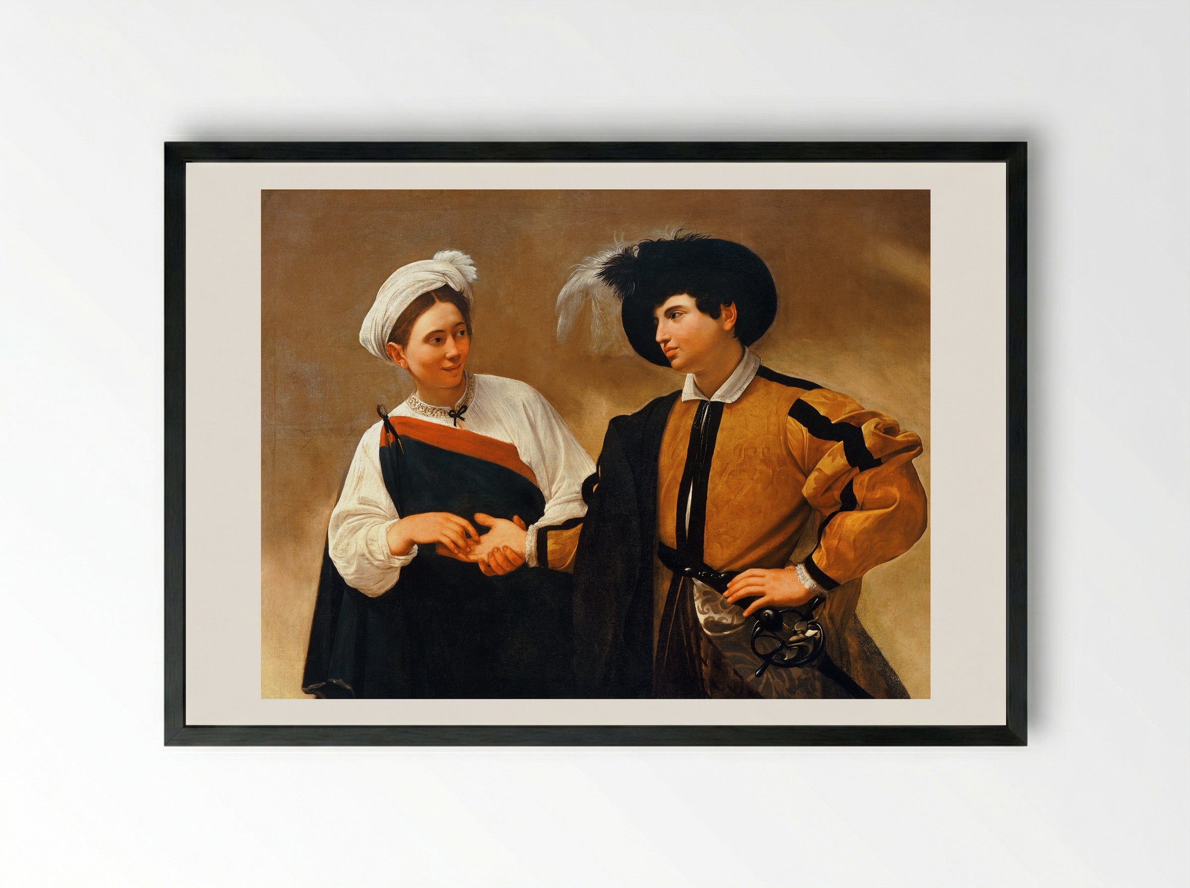 The Fortune Teller - Caravaggio - Framed Print Black