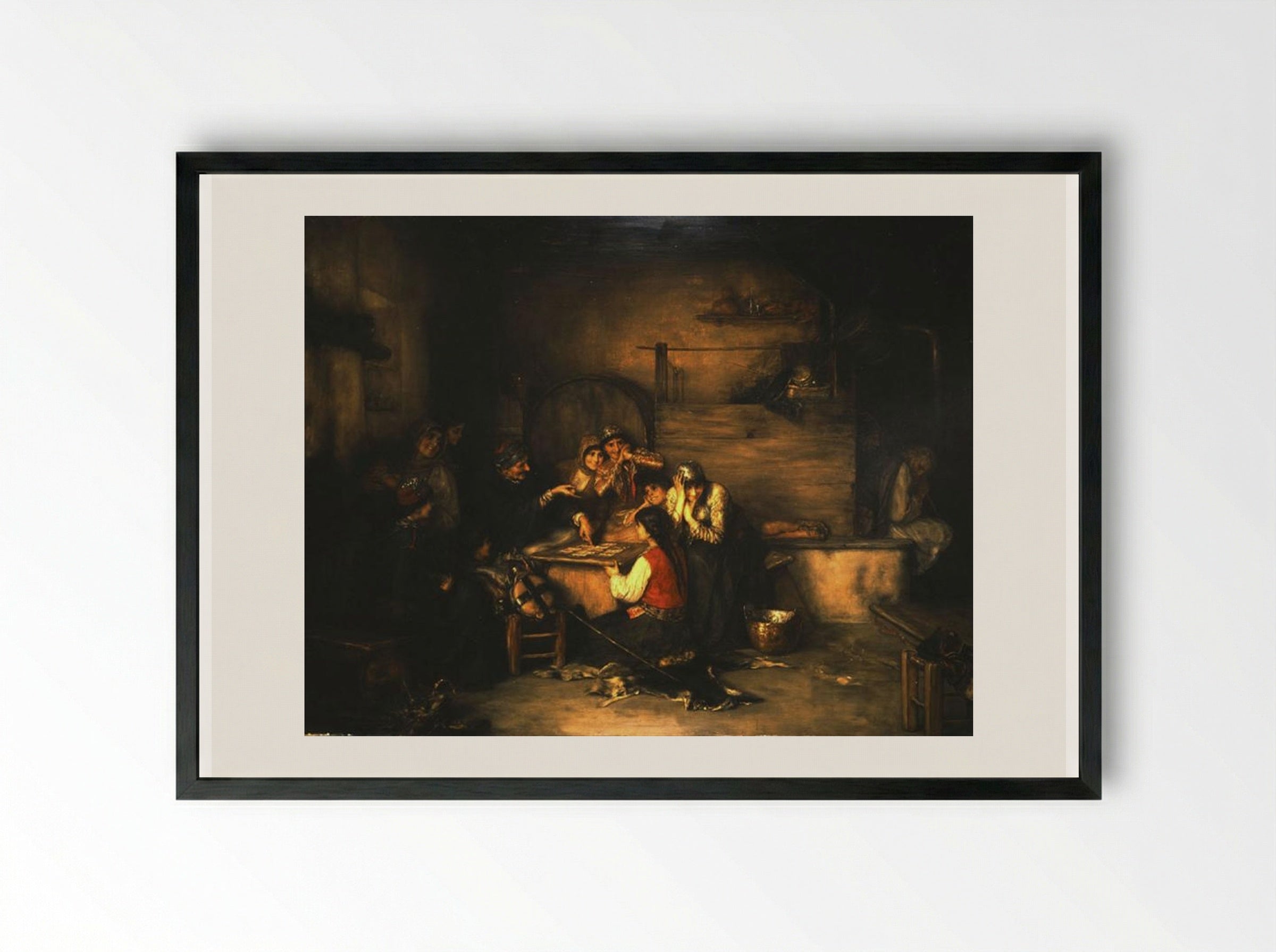 The Fortune Teller - Nikolaos Gyzis - Framed Print Black