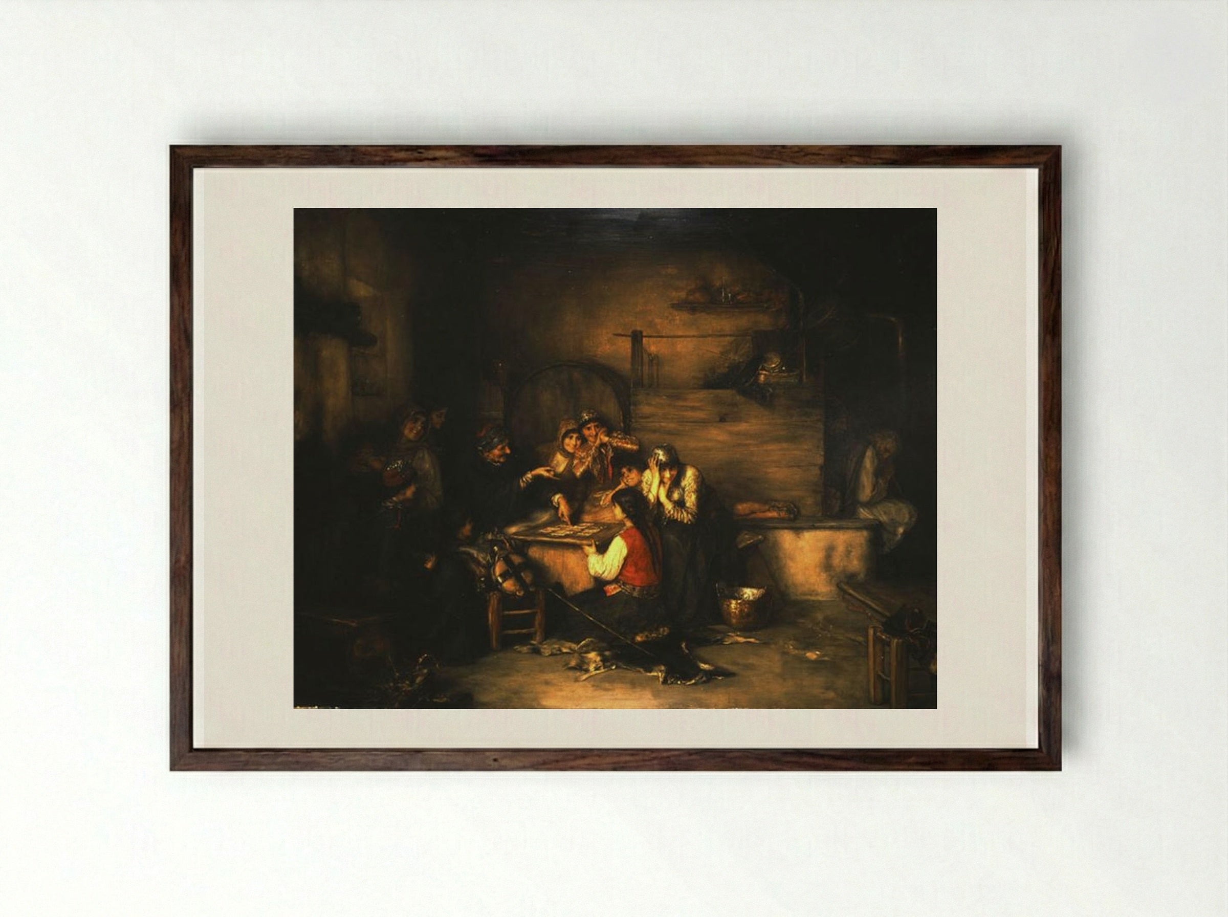 The Fortune Teller - Nikolaos Gyzis - Framed Print Dark Wood