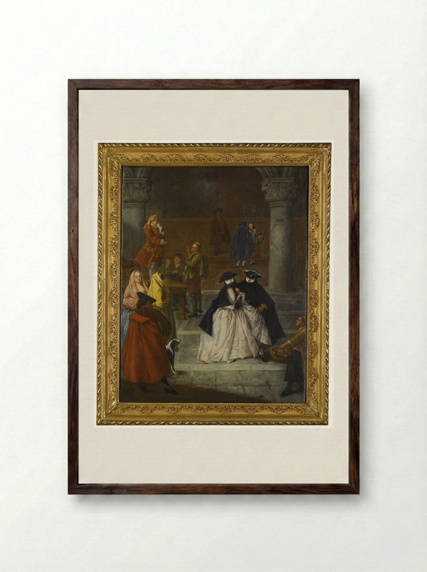 The Fortune Teller - Pietro Longhi - Framed Print Dark Wood