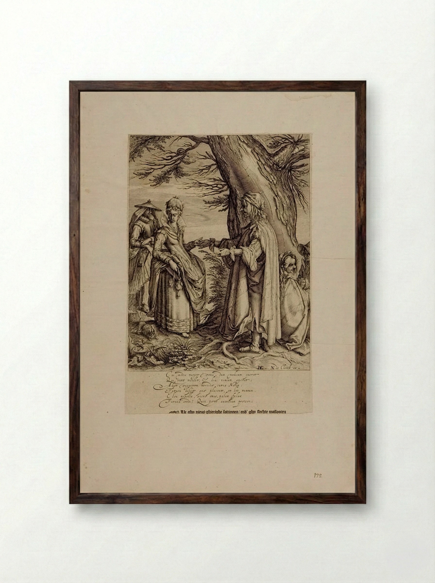 The Fortune-Teller - Andries Jacobsz Stock - Framed Print Dark Wood