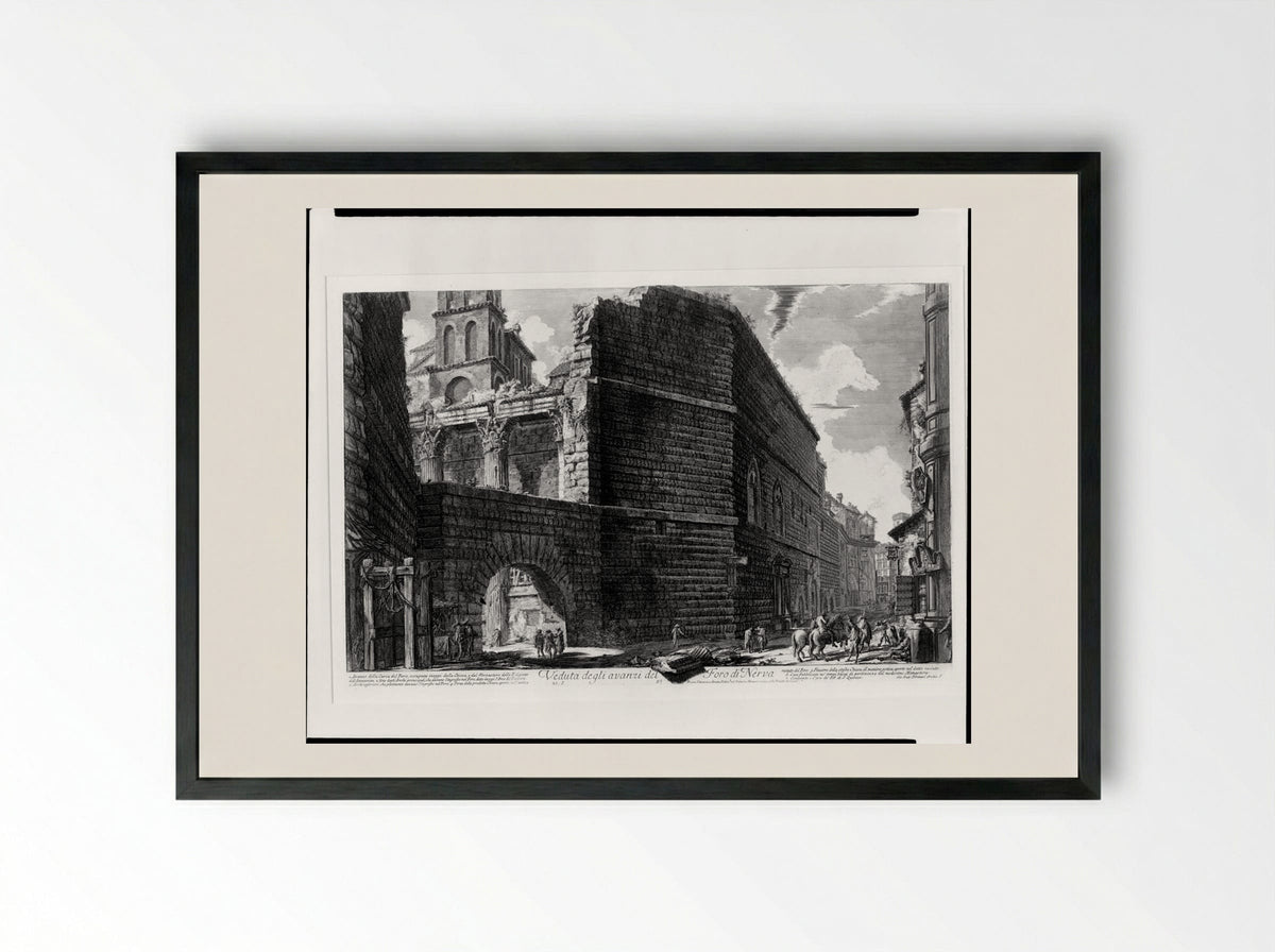 The Forum of Augustus - Giovanni Battista Piranesi - Framed Print Black