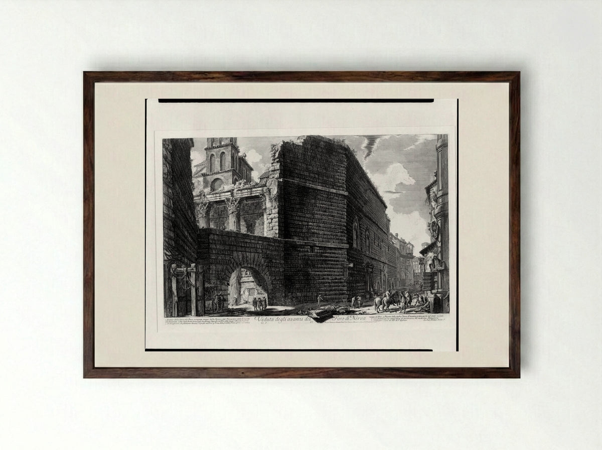 The Forum of Augustus - Giovanni Battista Piranesi - Framed Print Dark Wood
