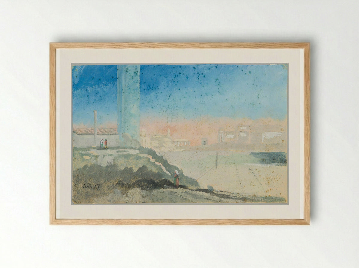 The Forum - Jean-Baptiste-Camille Corot - Framed Print Wood