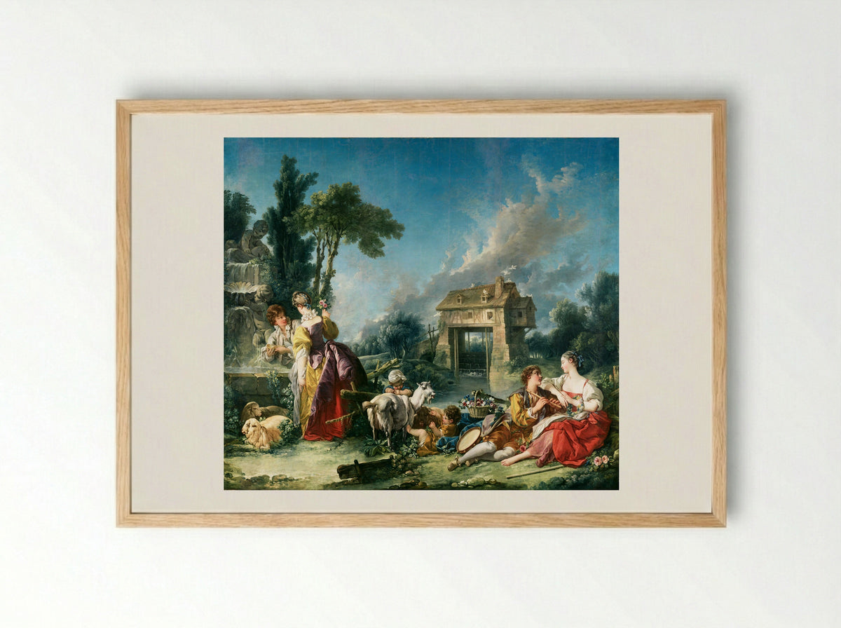 The Fountain of Love - François Boucher - Framed Print Wood
