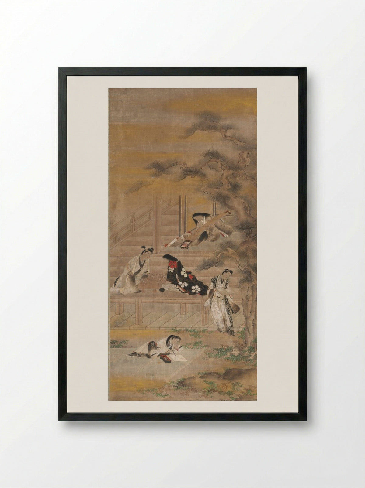 The Four Accomplishments - Iwasa Matabei - Framed Print Black