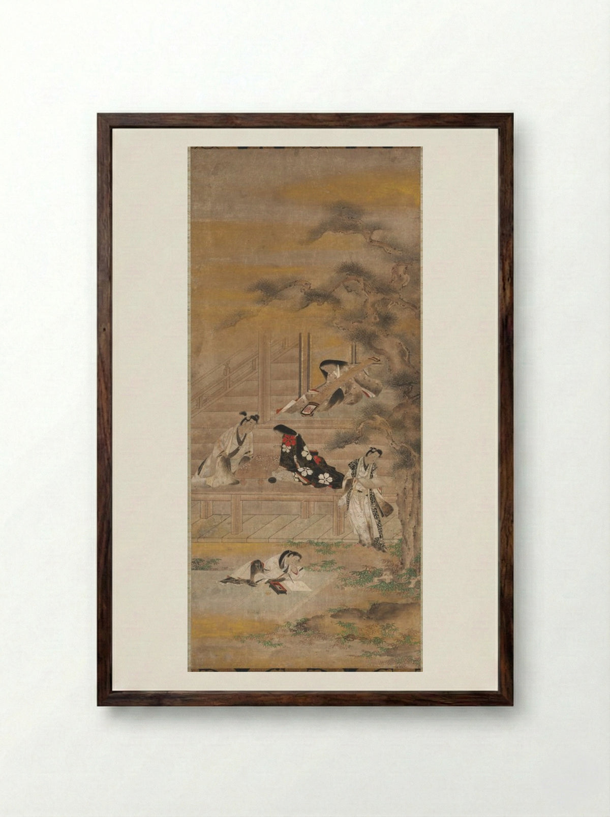 The Four Accomplishments - Iwasa Matabei - Framed Print Dark Wood