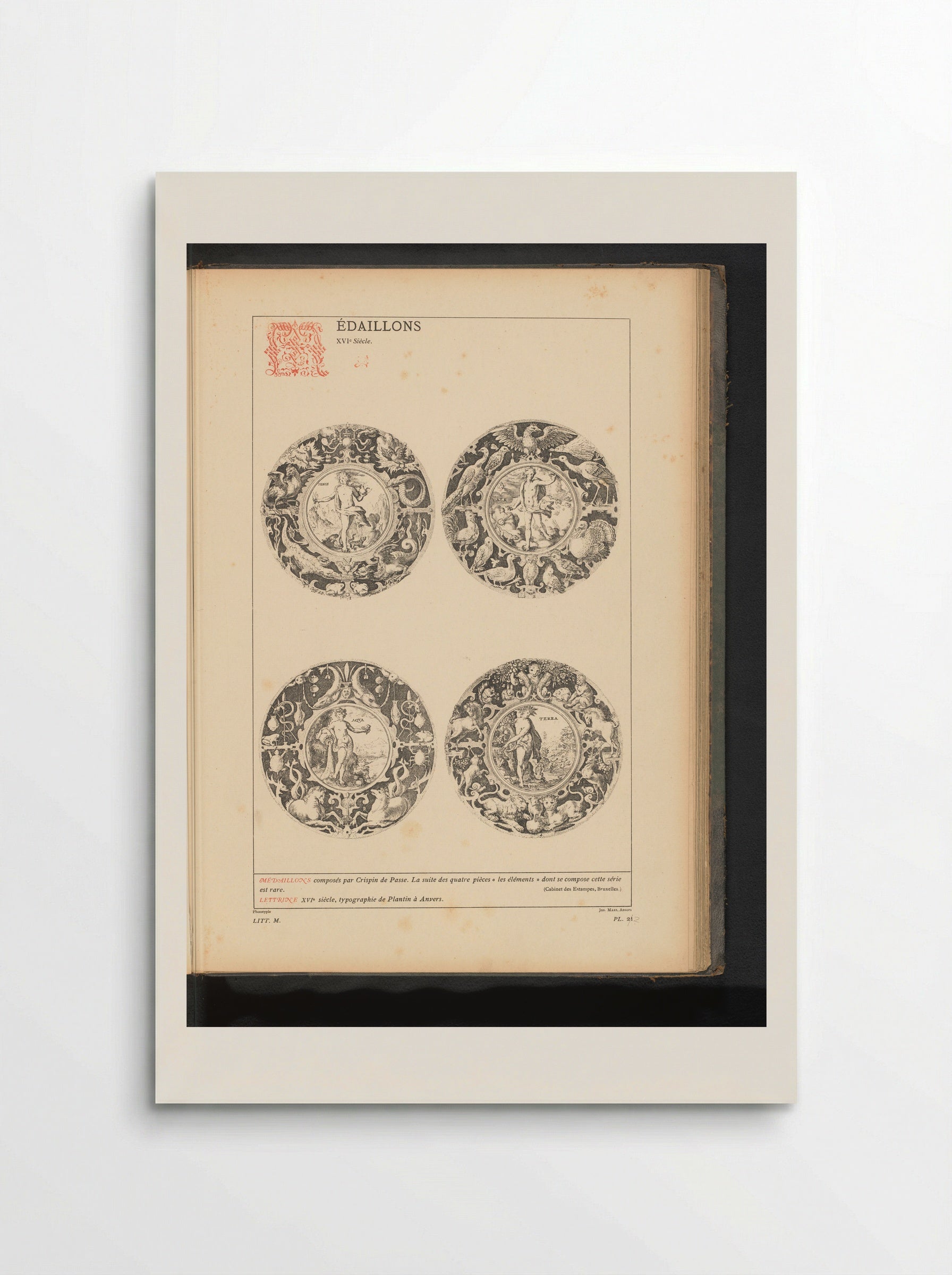 The Four Elements (Medallion Series) - Crispijn van de Passe (I) - Poster