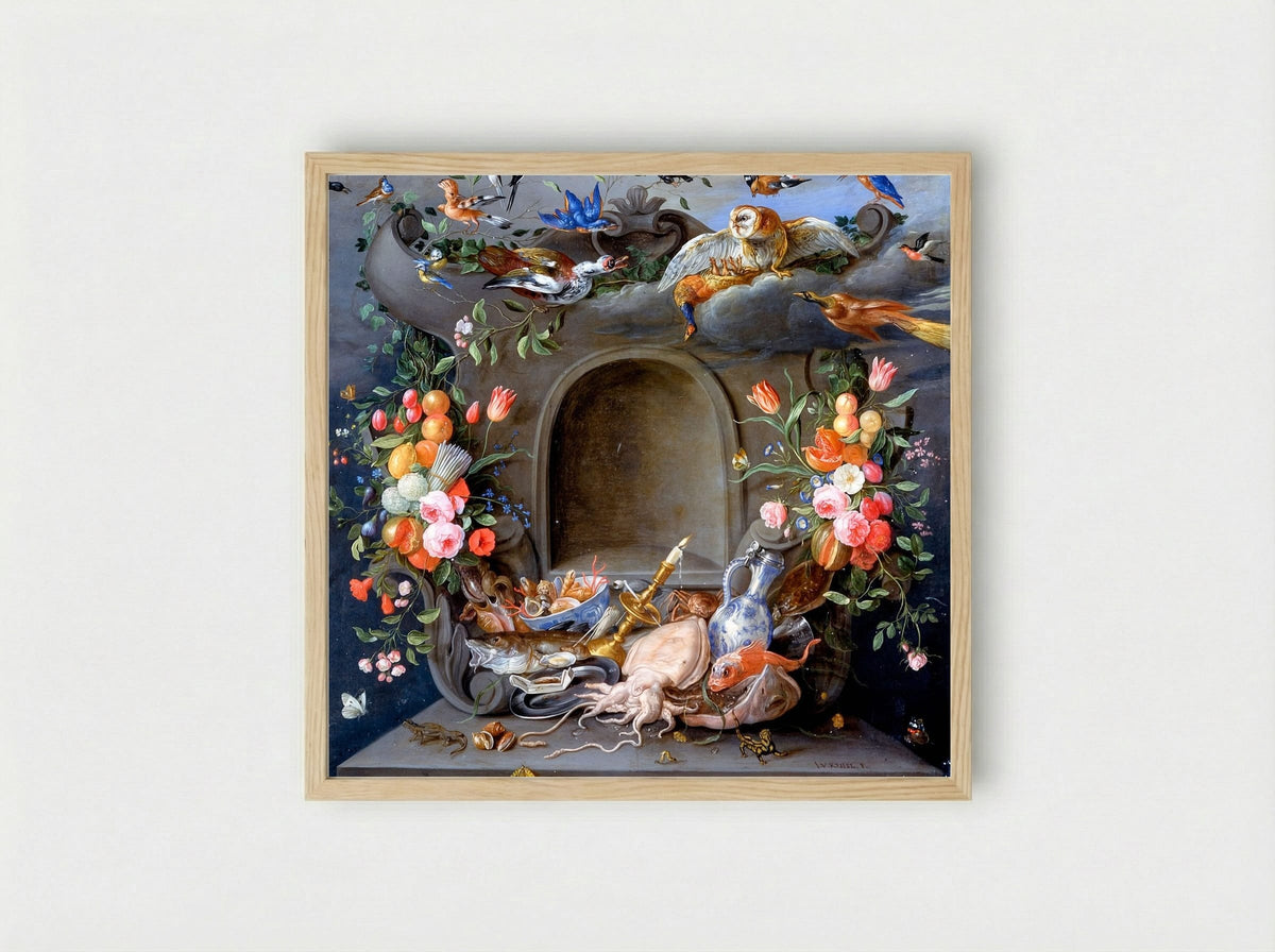 The Four Elements - Jan van Kessel the Elder - Framed Print Wood