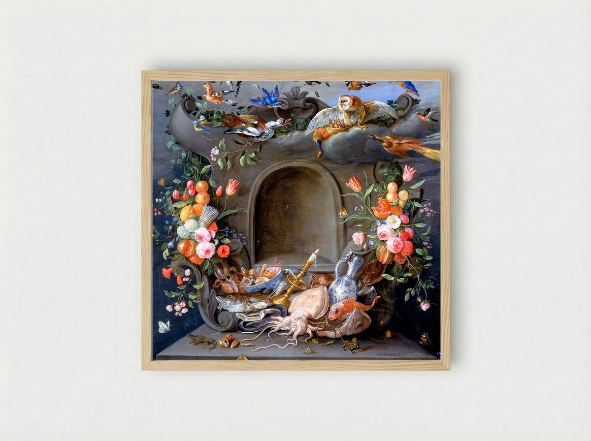 The Four Elements - Jan van Kessel the Elder - Framed Print Wood