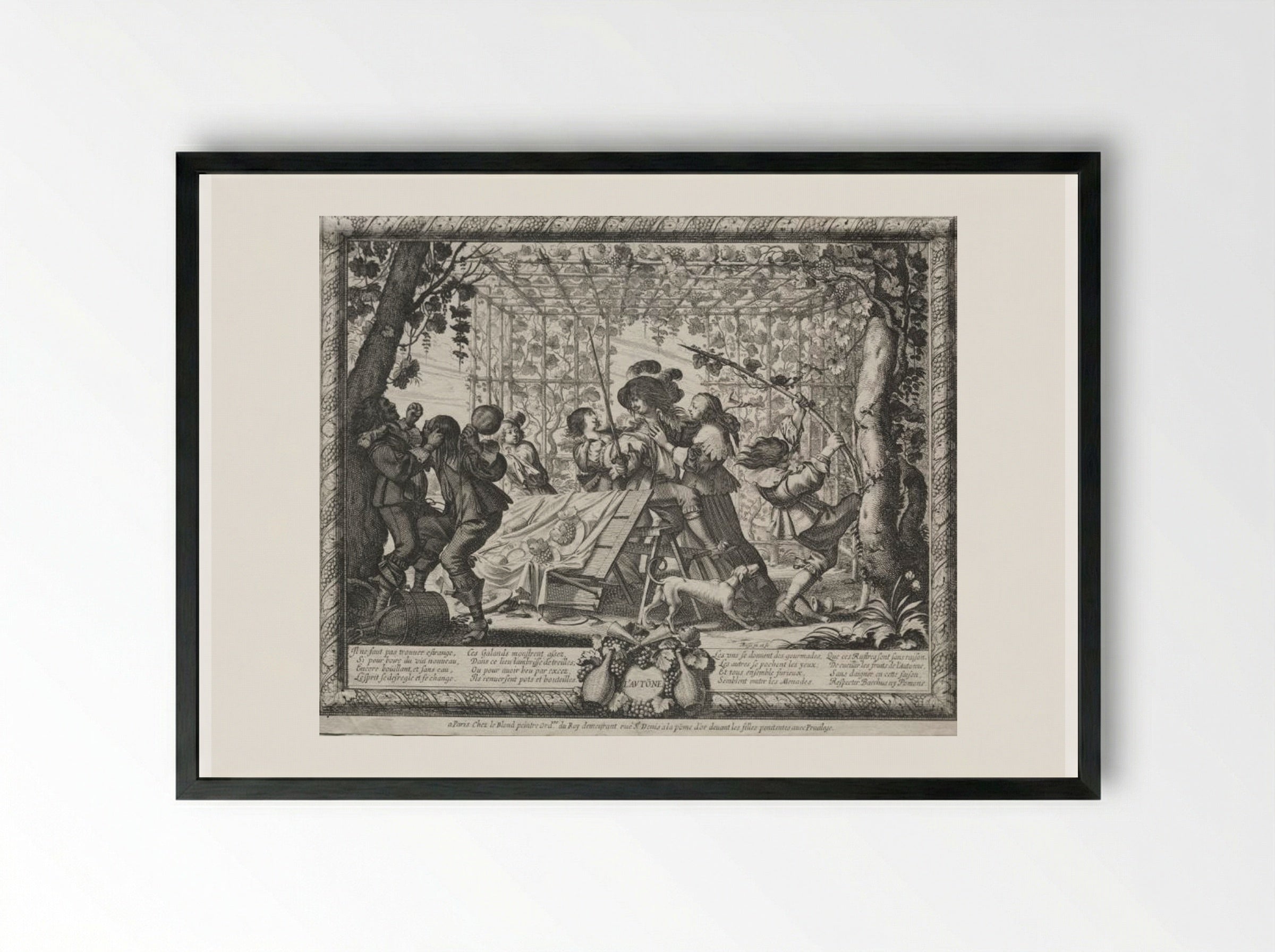 The Four Seasons: Autumn - Abraham Bosse - Framed Print Black