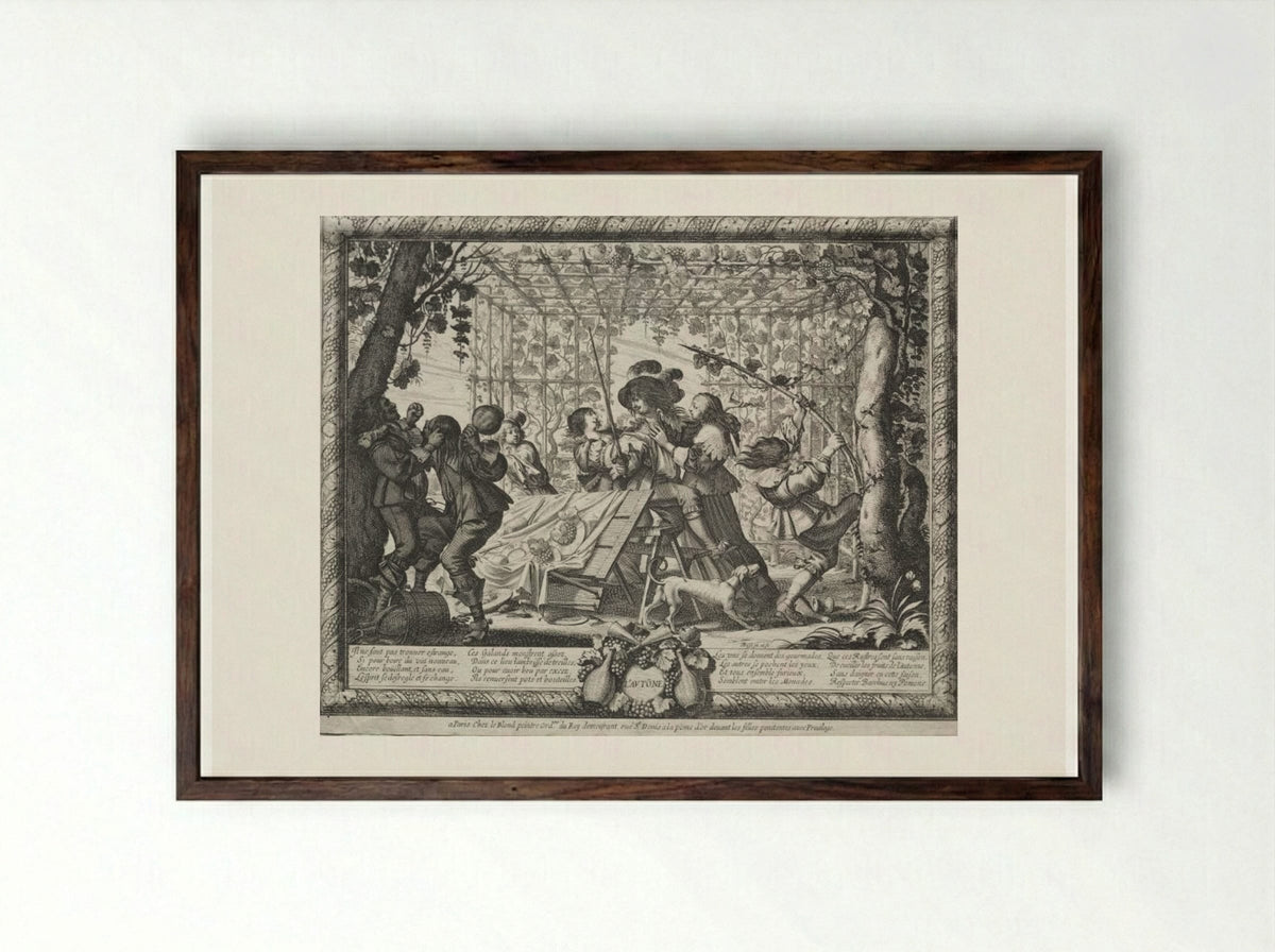 The Four Seasons: Autumn - Abraham Bosse - Framed Print Dark Wood