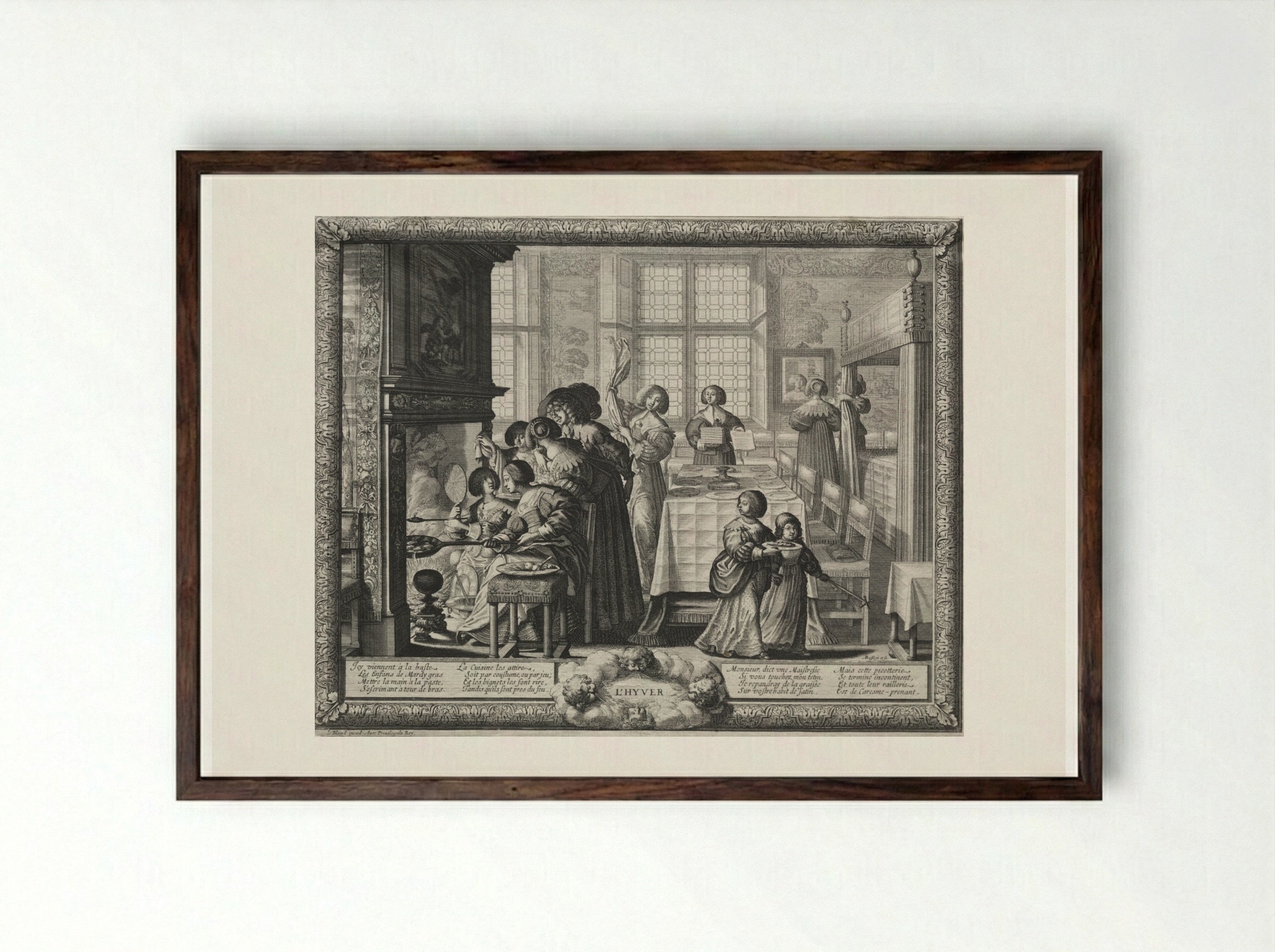 The Four Seasons: Winter - Abraham Bosse - Framed Print Dark Wood