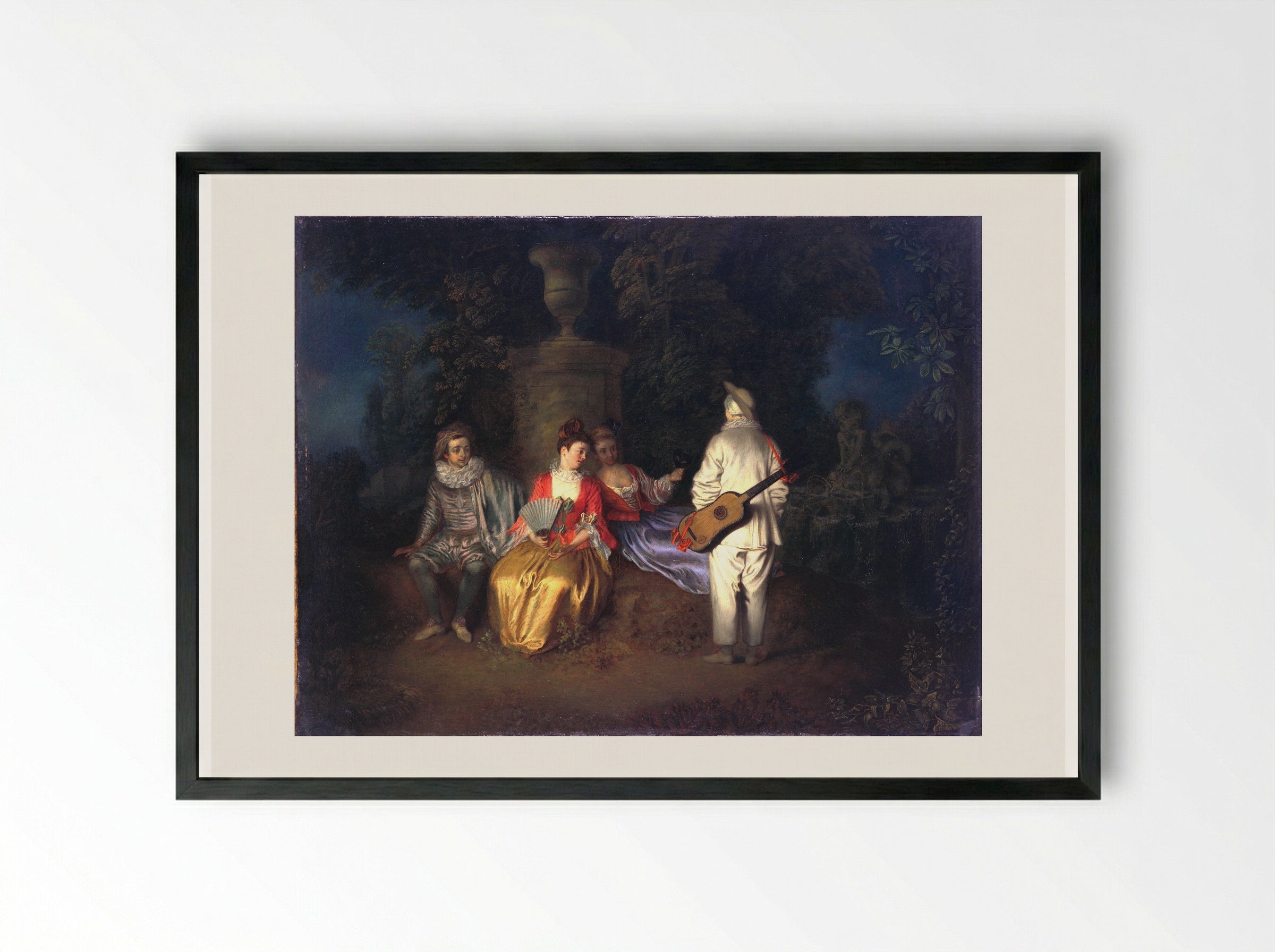 The Foursome - Antoine Watteau - Framed Print Black