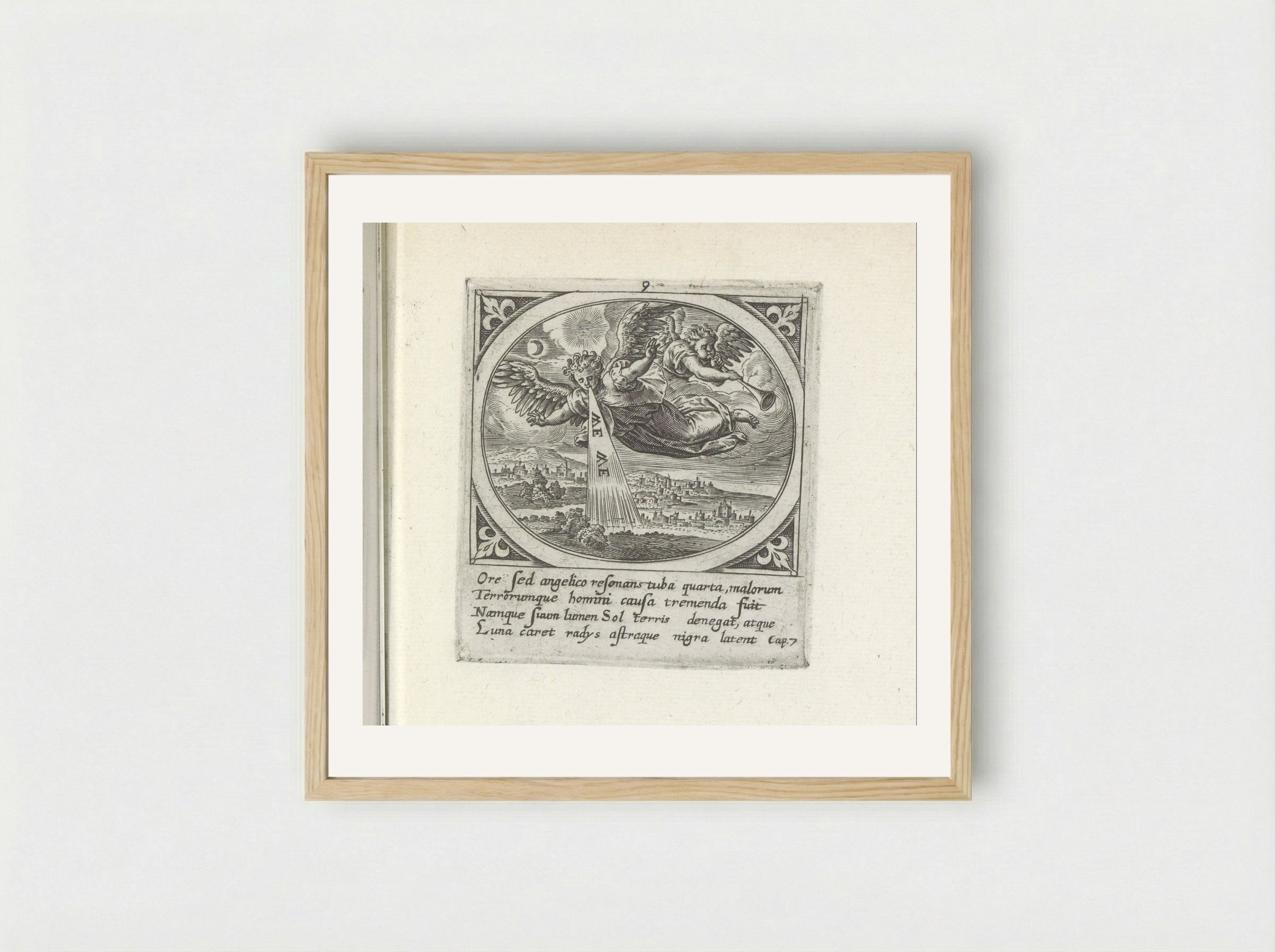 The Fourth Angel Sounds the Trumpet - Gerard de Jode - Framed Print Wood