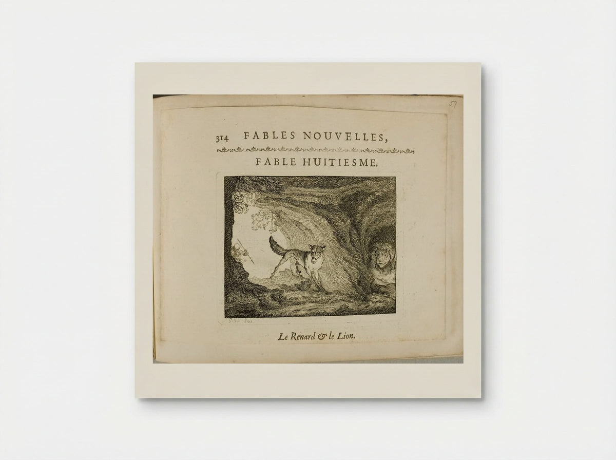 The Fox and the Lion - Claude Gillot - Poster