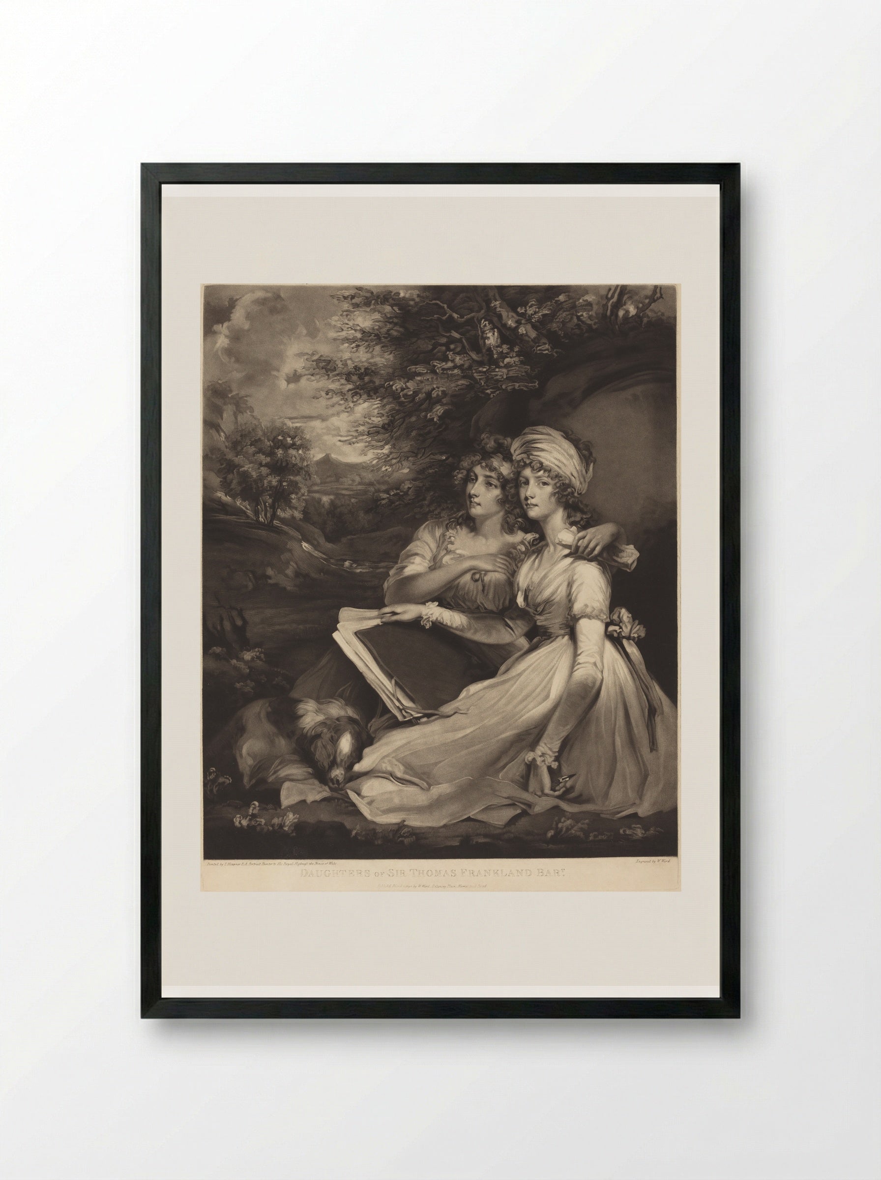 The Frankland Sisters - John Hoppner - Framed Print Black