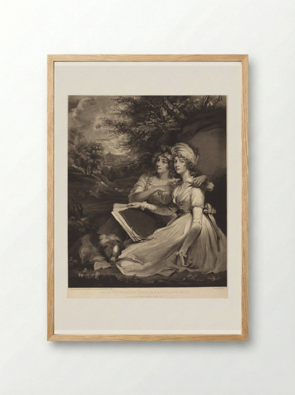 The Frankland Sisters - John Hoppner - Framed Print Wood