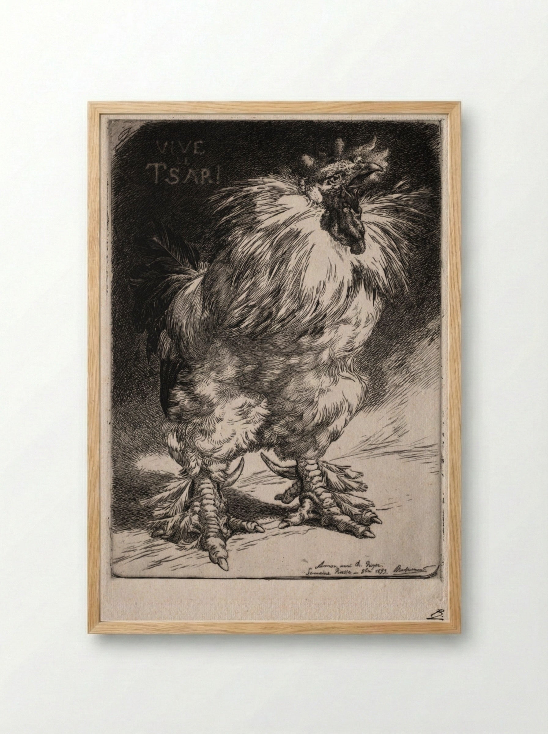 The French Cock - Félix Bracquemond - Framed Print Wood