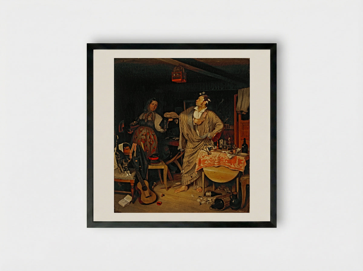 The Fresh Cavalier - Pavel Fedotov - Framed Print Black