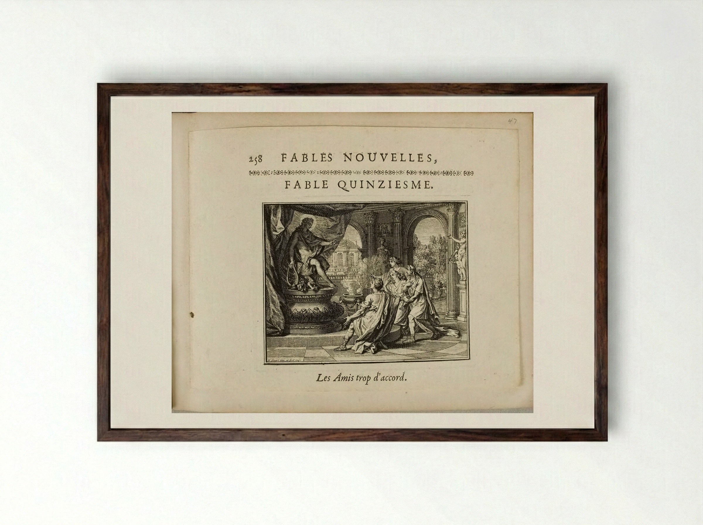 The Friends Who Agree Too Well - Bernard Picart - Framed Print Dark Wood