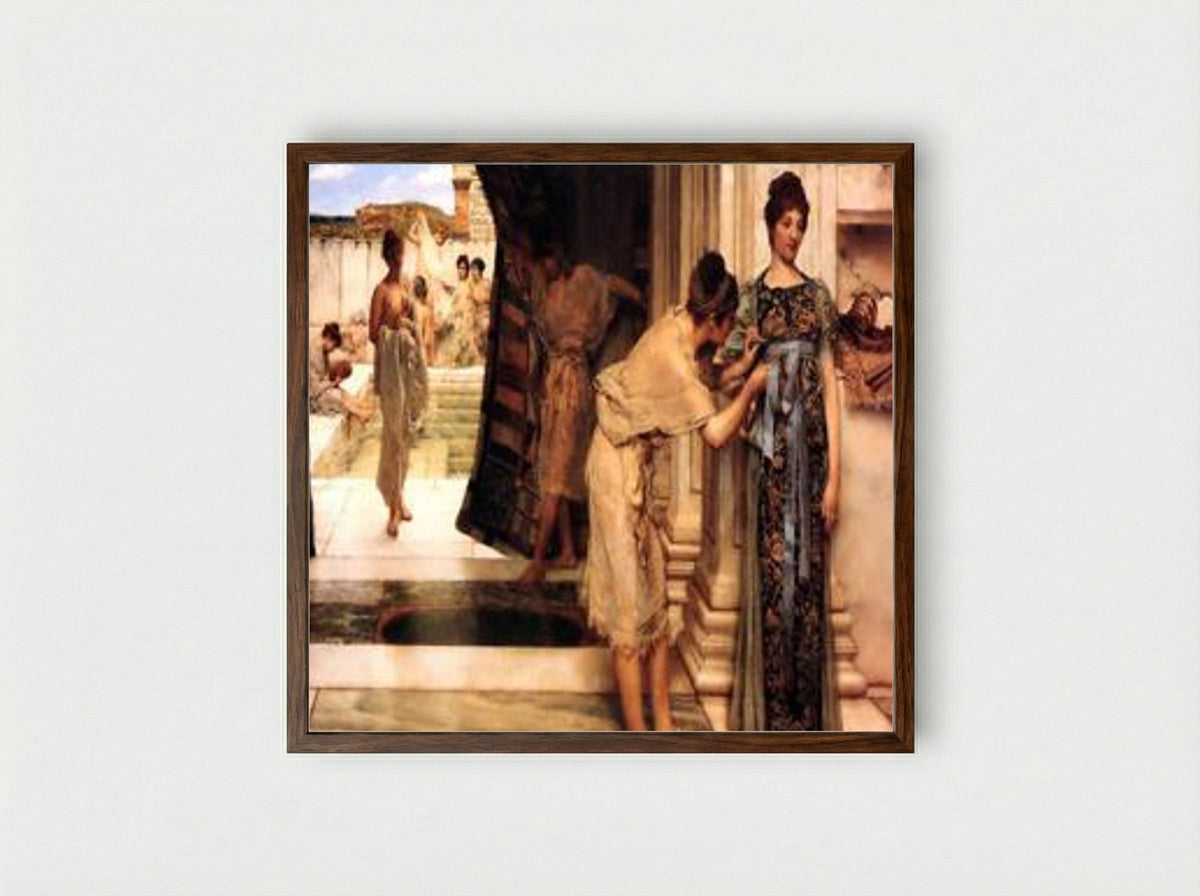 The Frigidarium - Sir Lawrence Alma-Tadema - Framed Print Dark Wood