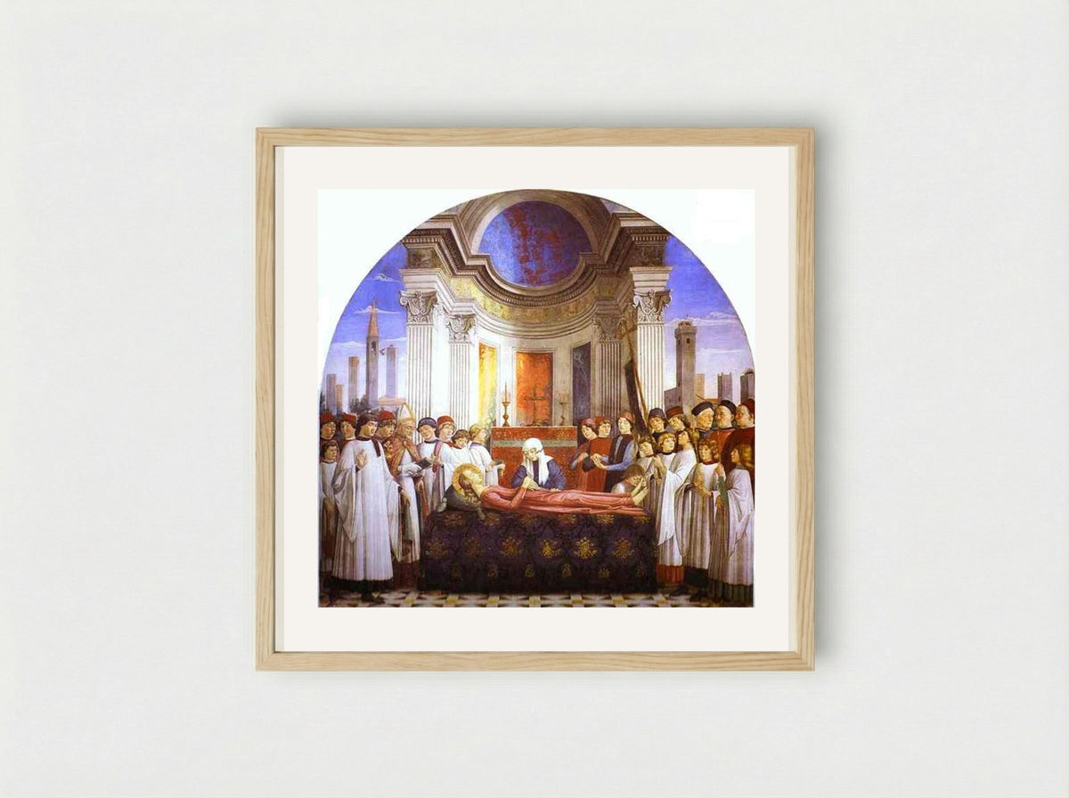 The Funeral of St. Fina - Domenico Ghirlandaio - Framed Print Wood