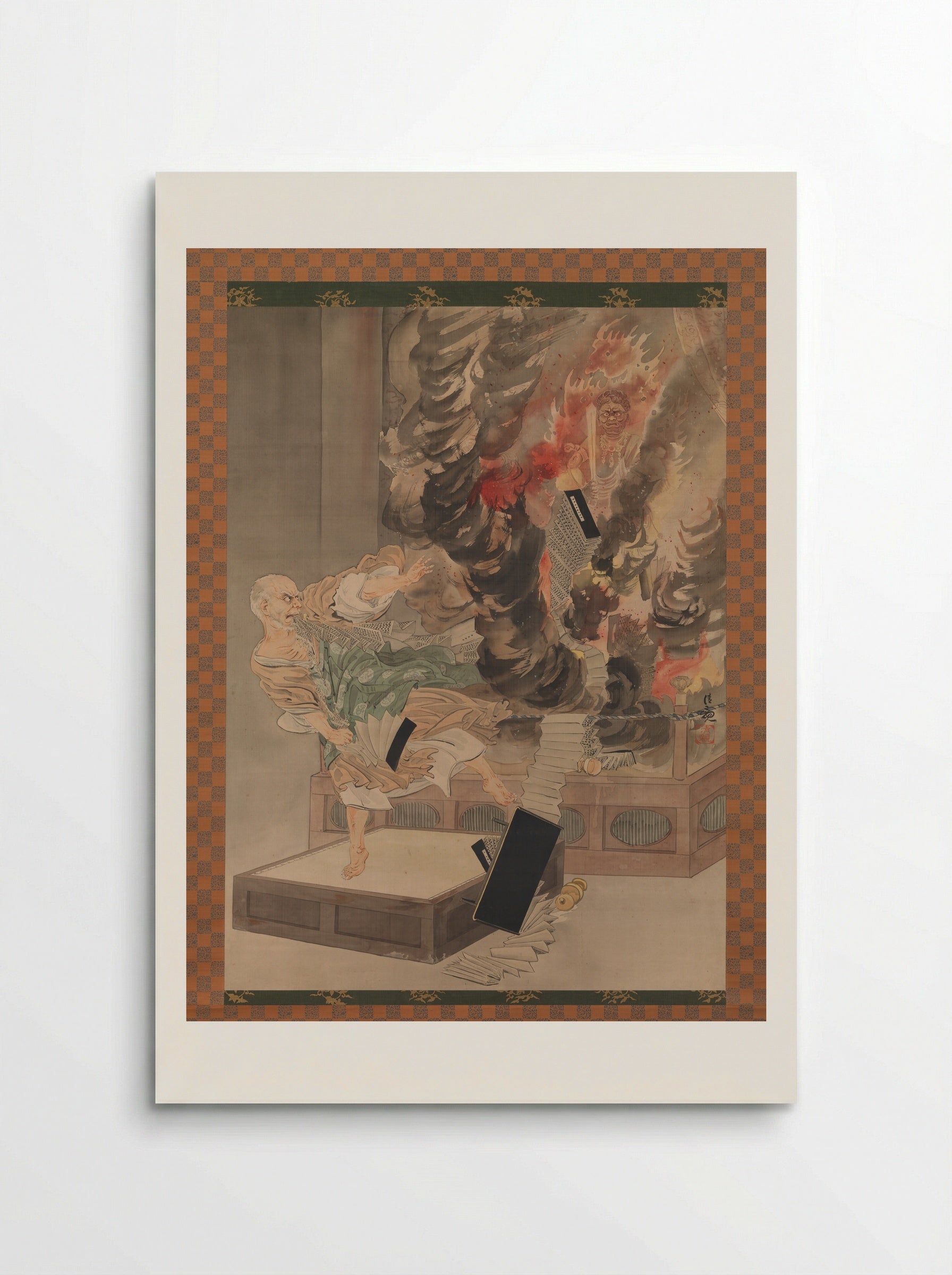 The Fury of Monk Raigō - Kobayashi Kiyochika - Poster