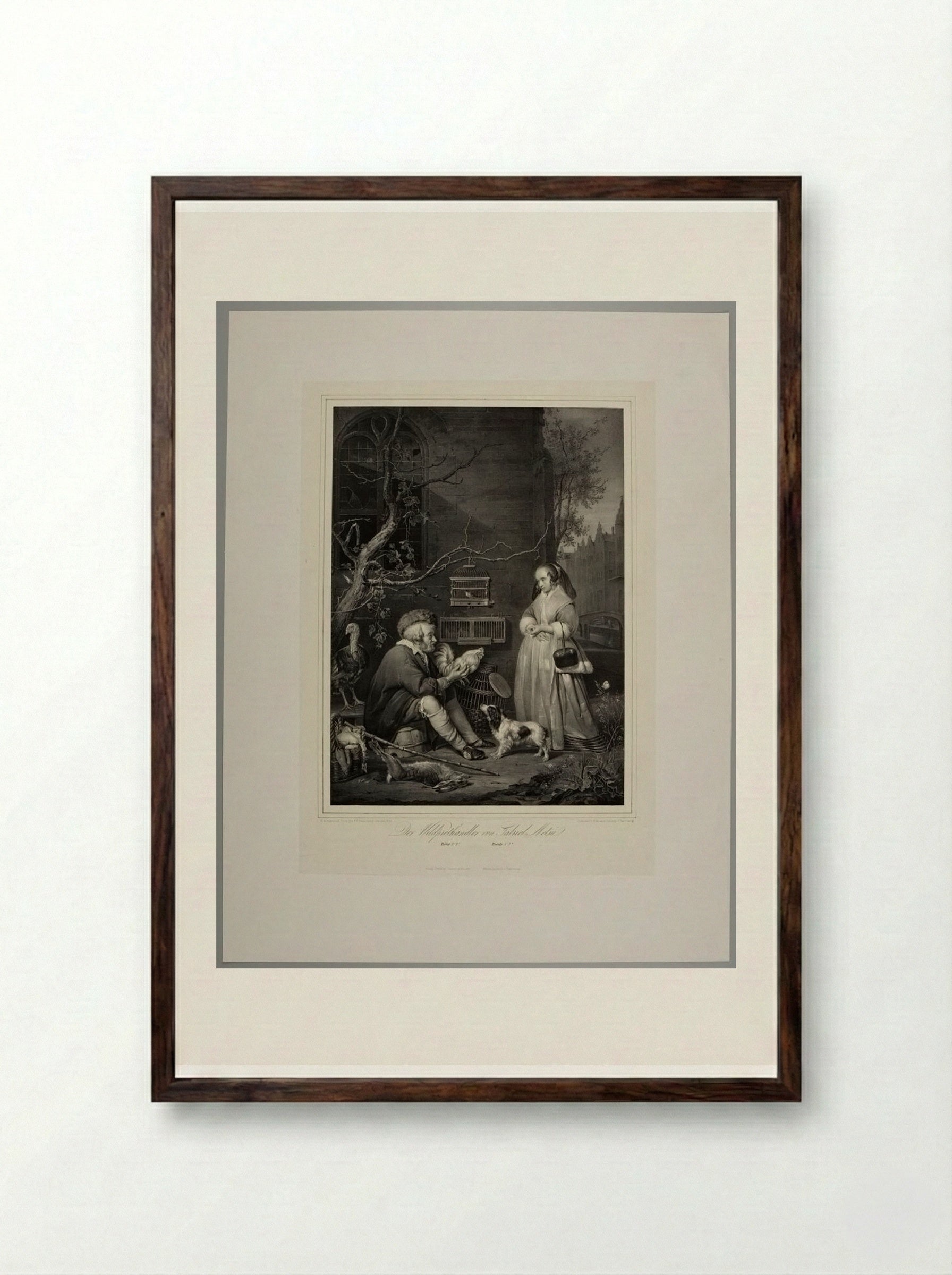 The Game Dealer - Franz Hanfstaengl - Framed Print Dark Wood