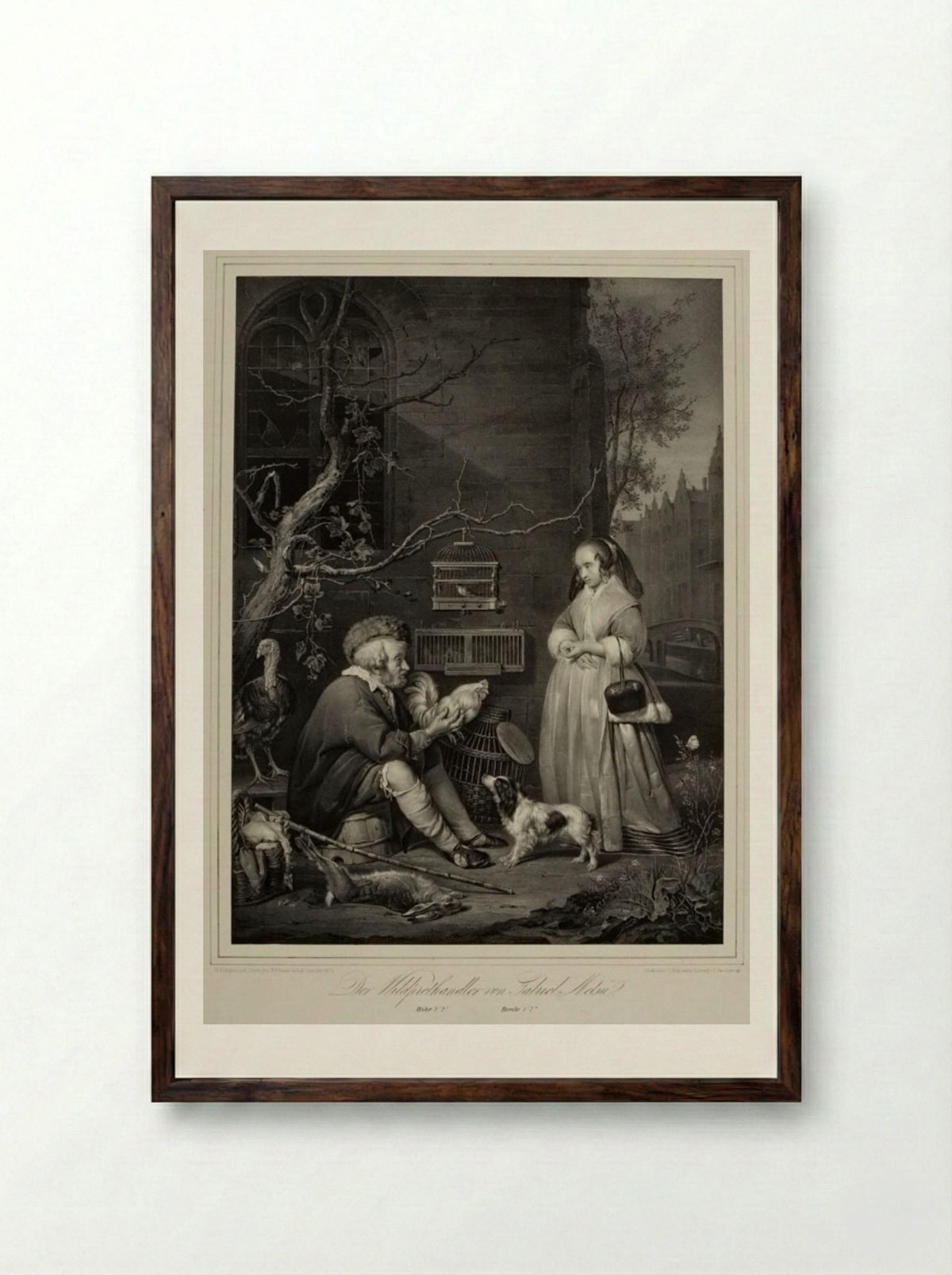 The Game Dealer - Franz Hanfstaengl - Framed Print Dark Wood