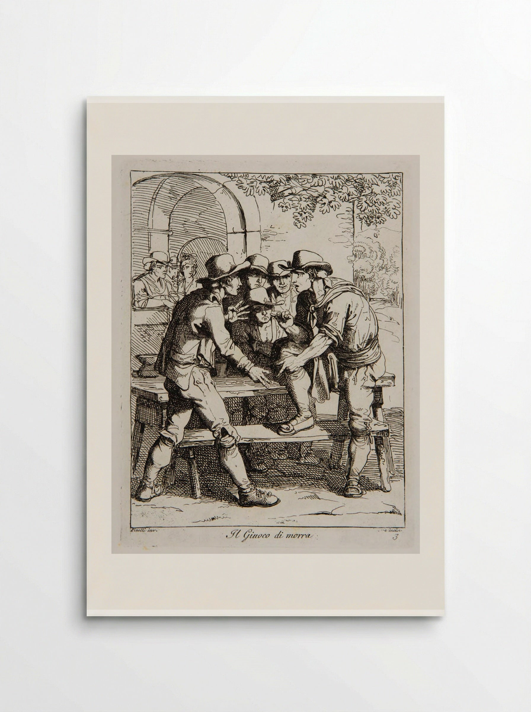 The Game of Morra - Bartolomeo Pinelli - Poster
