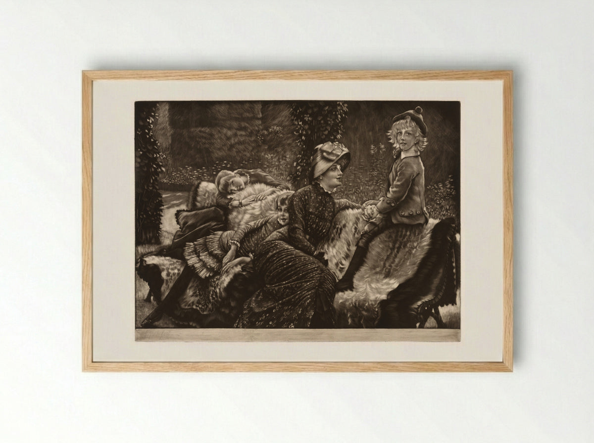 The Garden Bench - James Tissot - Framed Print Wood