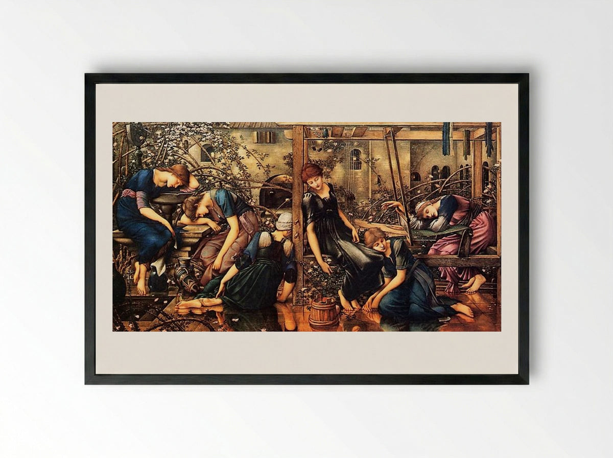 The Garden Court - Edward Burne-Jones - Framed Print Black