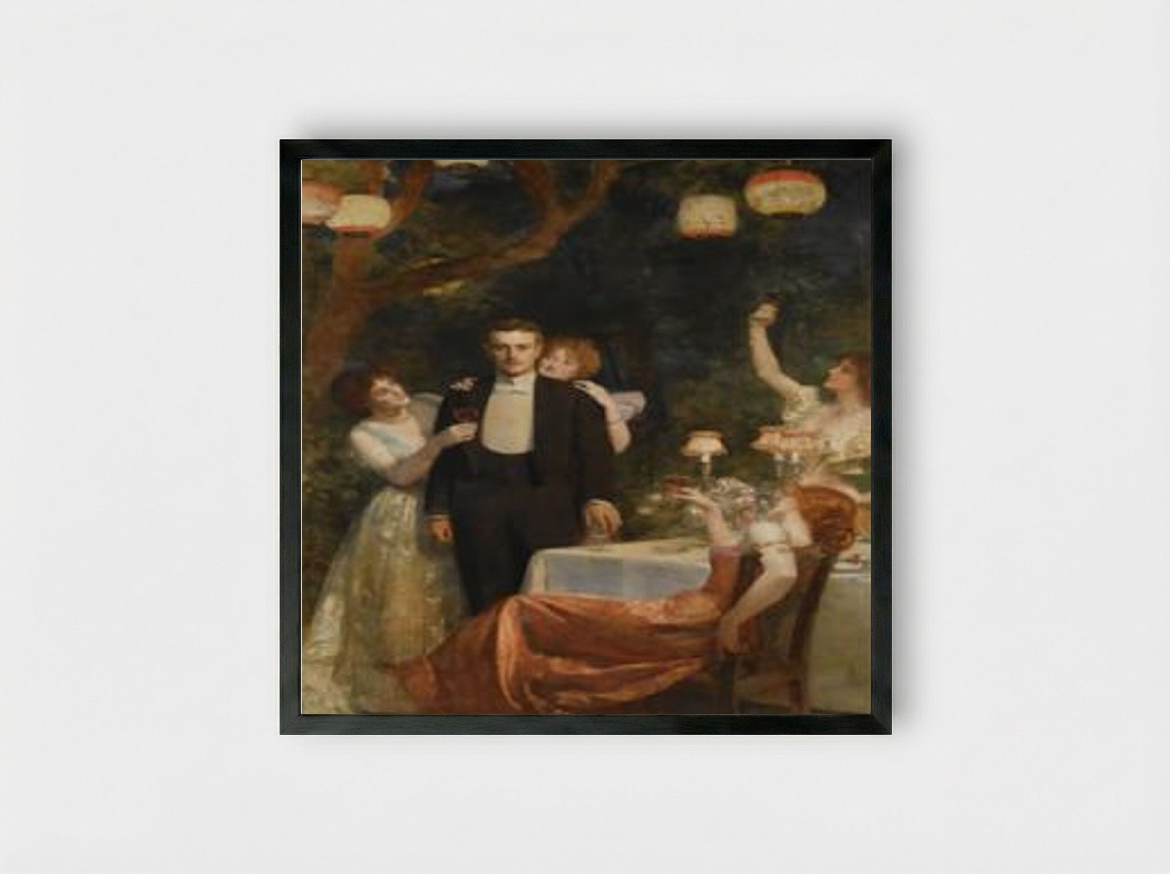 The Garden Party - John Collier - Framed Print Black
