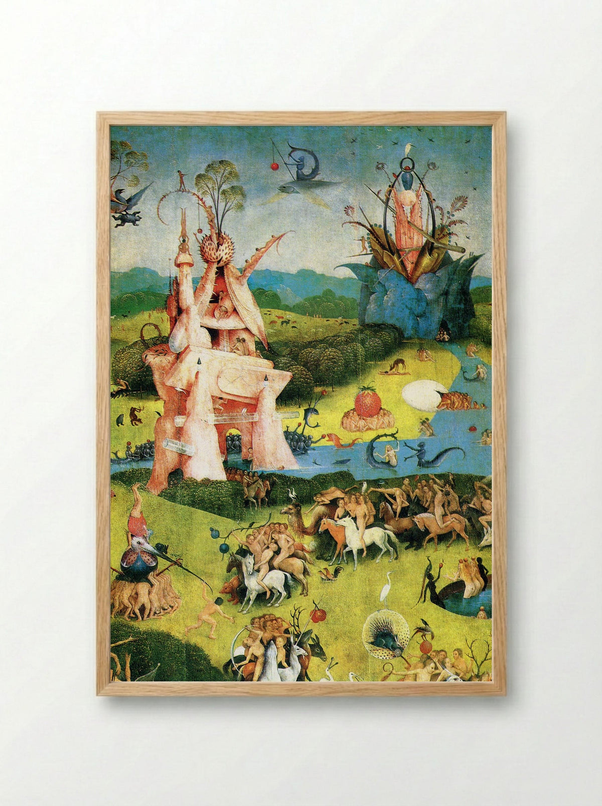 The Garden of Earthly Delights (Central Panel Detail) - Hieronymus Bosch - Framed Print Wood