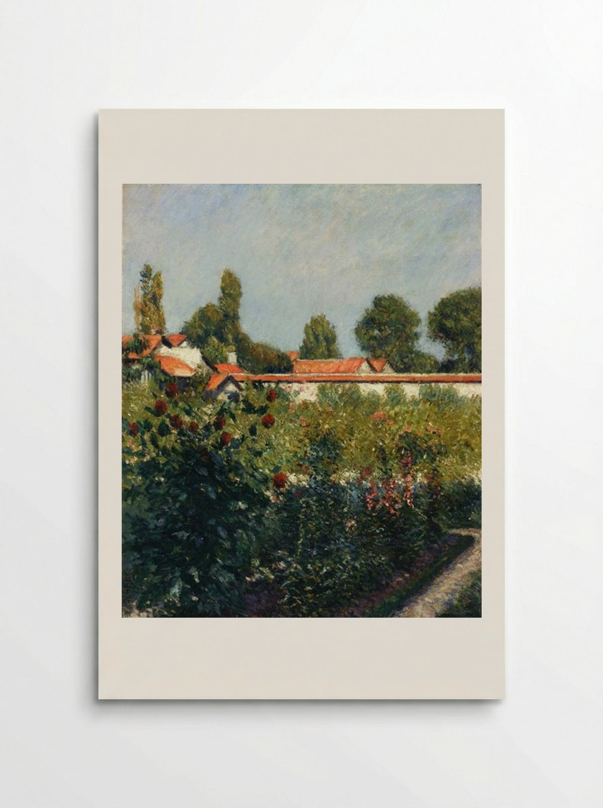 The Garden of Petit Gennevillers, the Pink Roofs - Gustave Caillebotte - Poster
