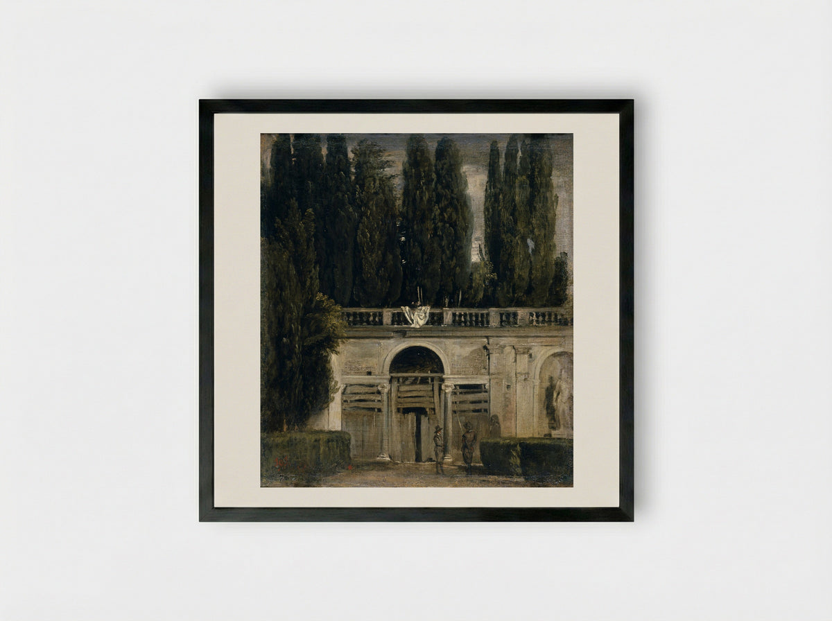 The Gardens of the Villa Medici in Rome - Diego Velázquez - Framed Print Black