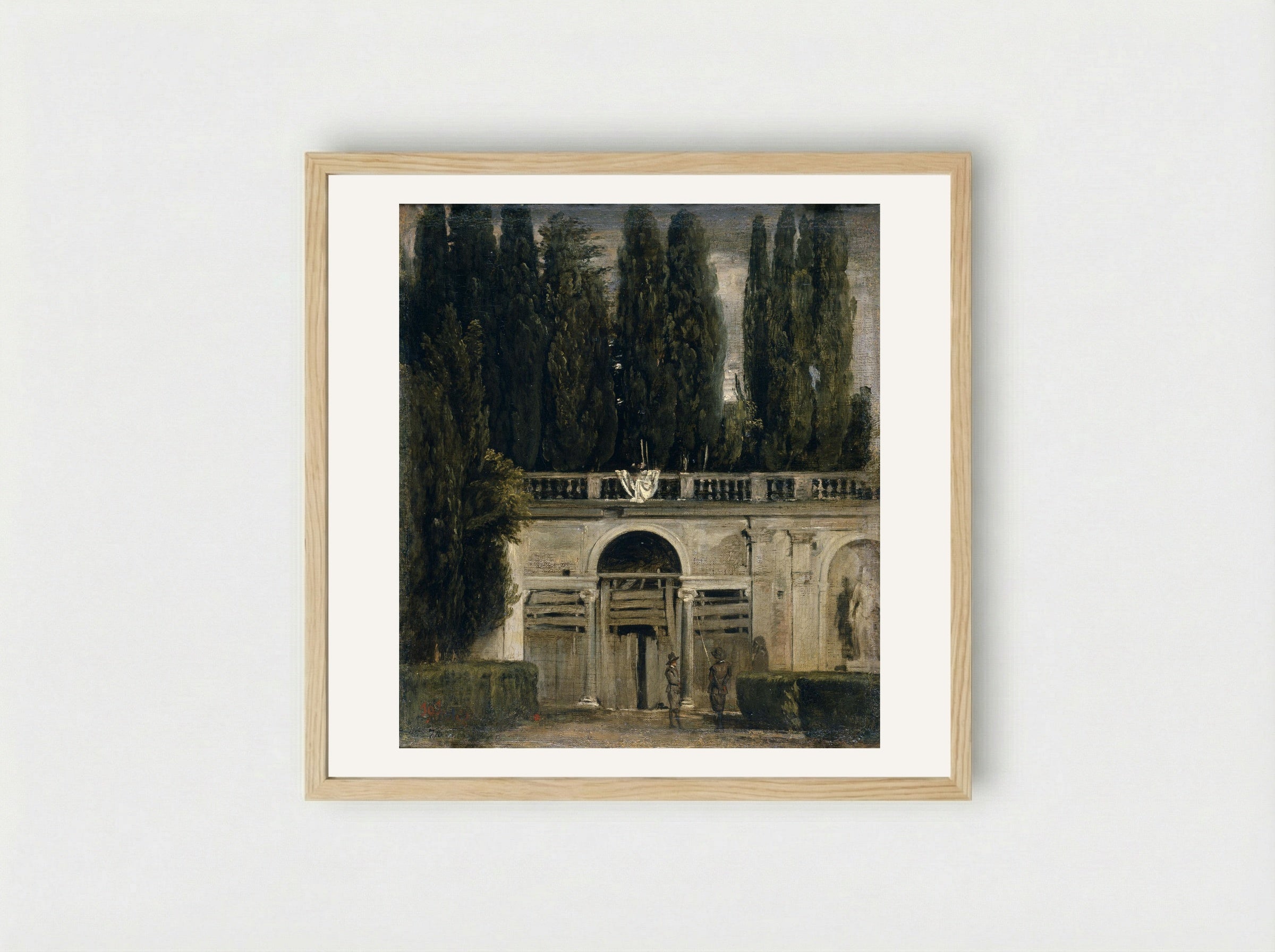 The Gardens of the Villa Medici in Rome - Diego Velázquez - Framed Print Wood