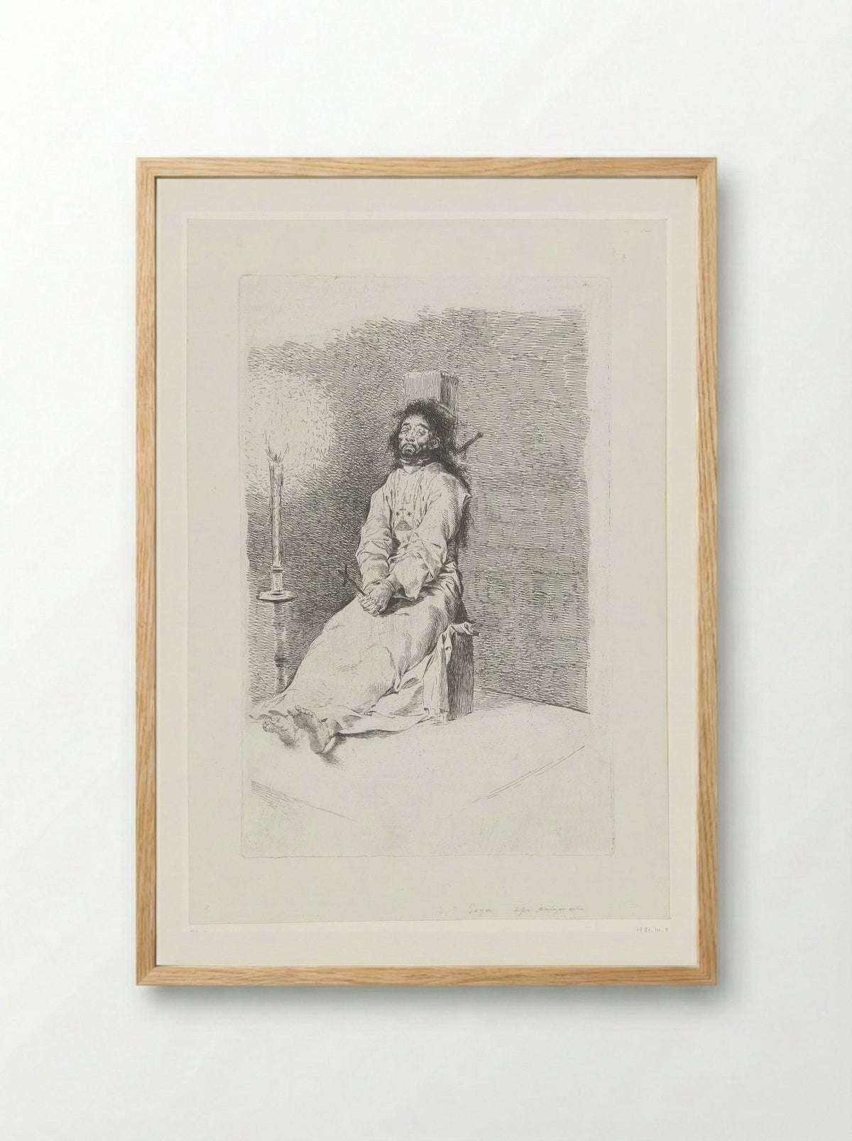 The Garrotted Man - Francisco de Goya - Framed Print Wood