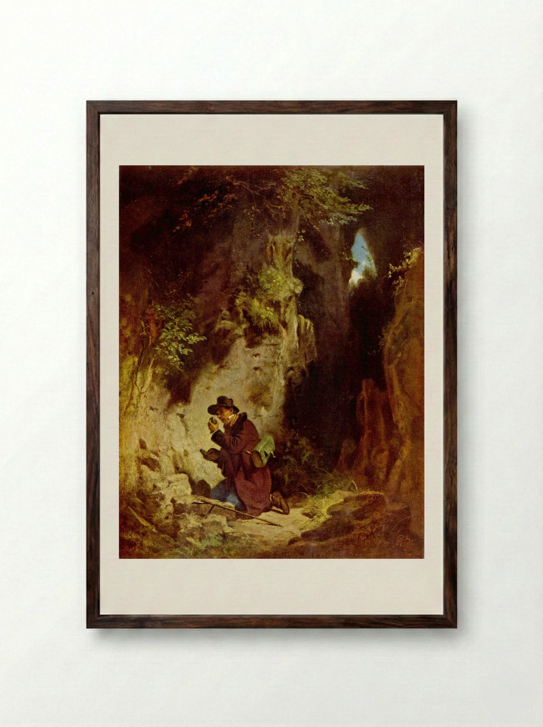The Geologist - Carl Spitzweg - Framed Print Dark Wood