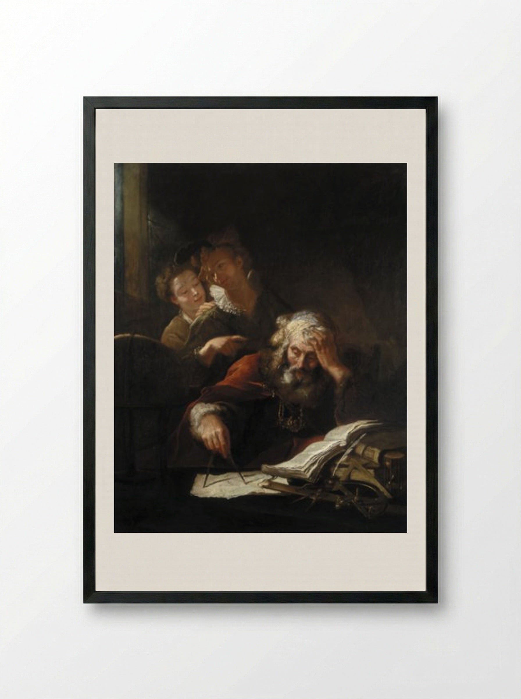The Geometrician - Antoine Pesne - Framed Print Black
