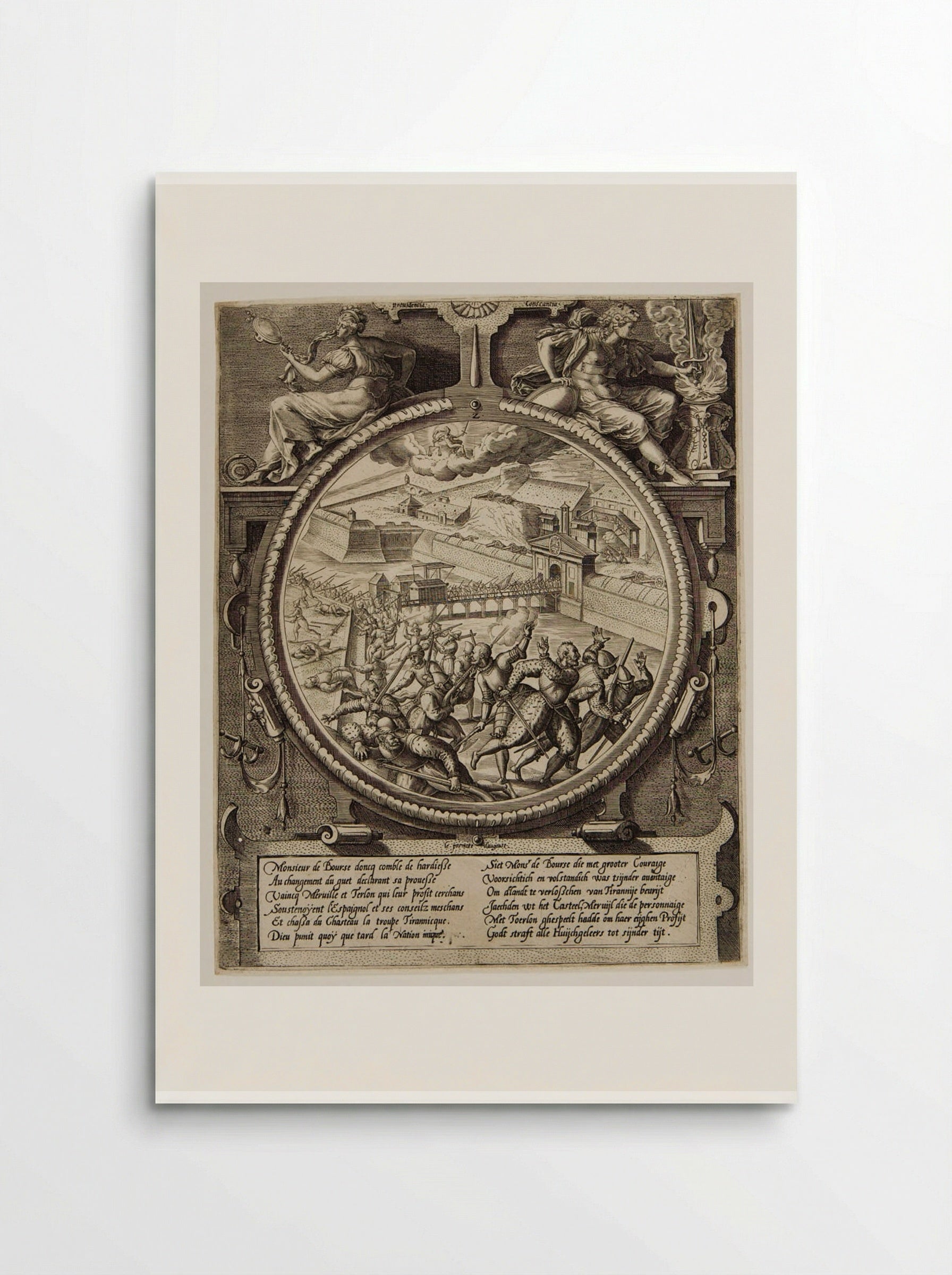 The German Troops Driven from the Citadel, 1 August 1577 - Johannes Wierix - Poster