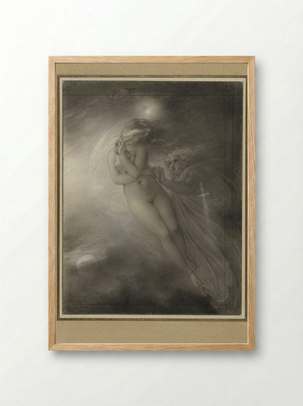 The Ghosts of Malvina and Oscar - Anne-Louis Girodet-Trioson - Framed Print Wood