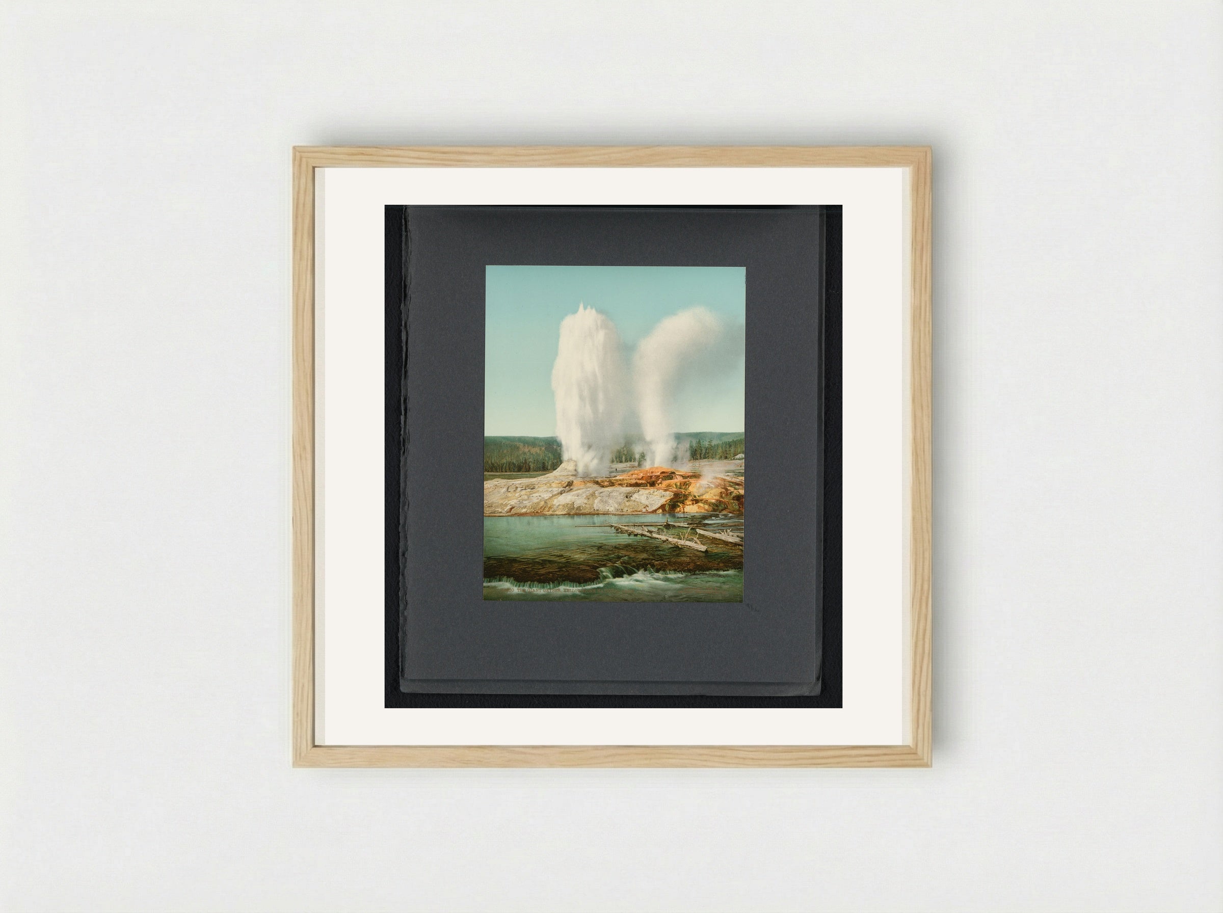 The Giant Geyser, Yellowstone National Park - William Henry Jackson - Framed Print Wood