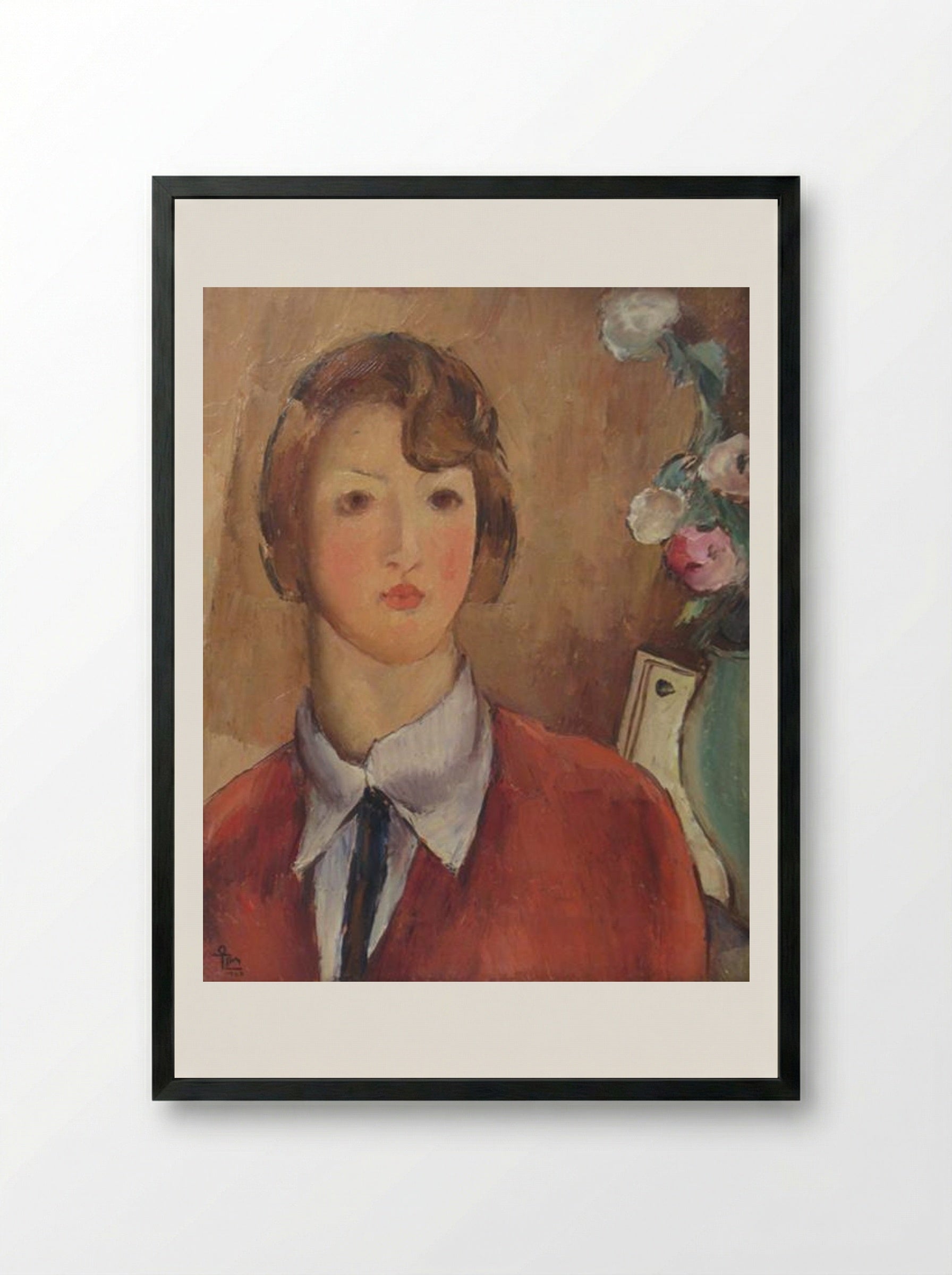 The Girl in Red - Ion Theodorescu-Sion - Framed Print Black
