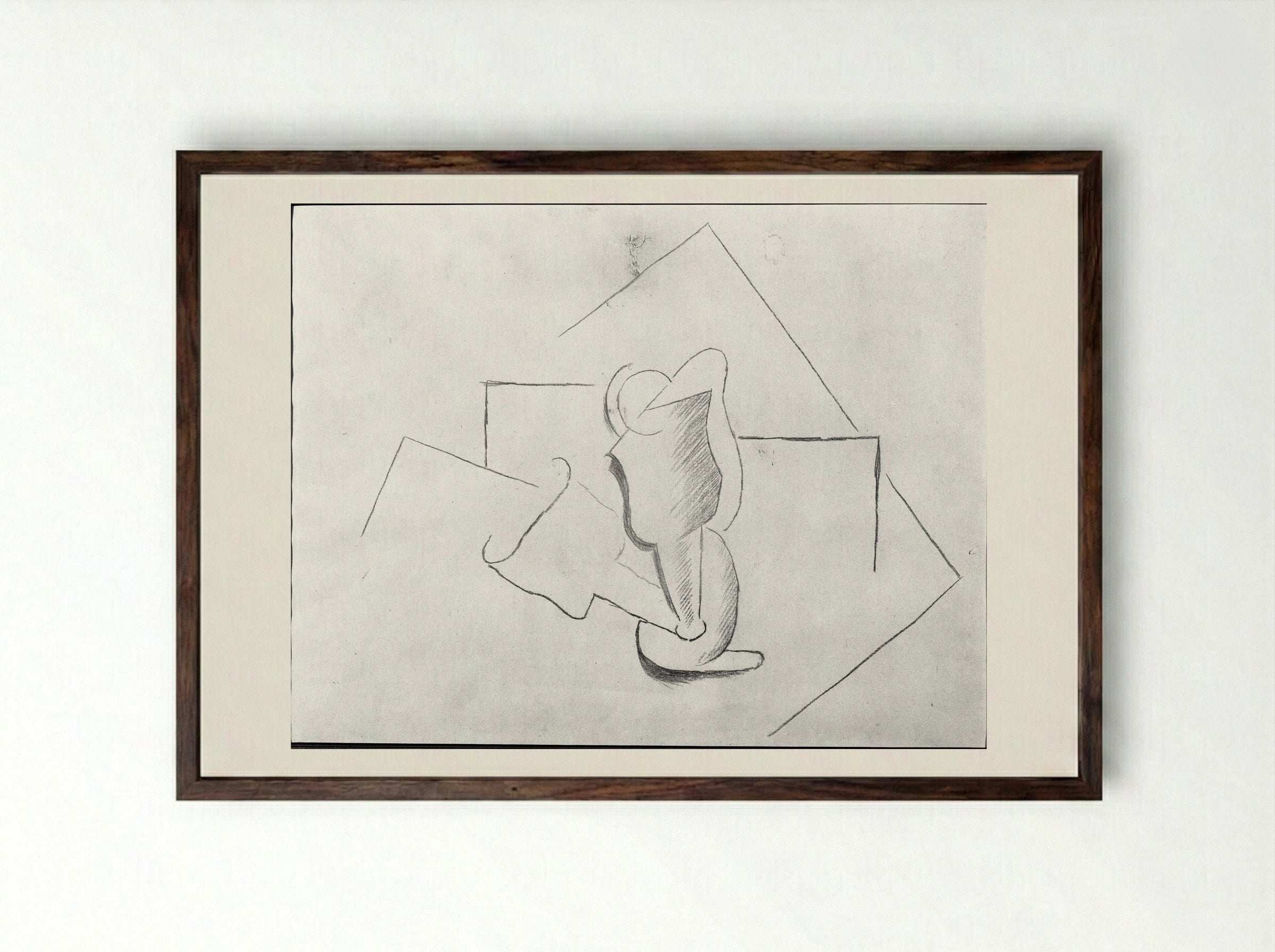 The Glass - Pablo Picasso - Framed Print Dark Wood