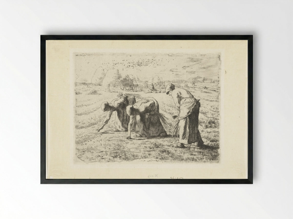 The Gleaners - Jean-François Millet - Framed Print Black