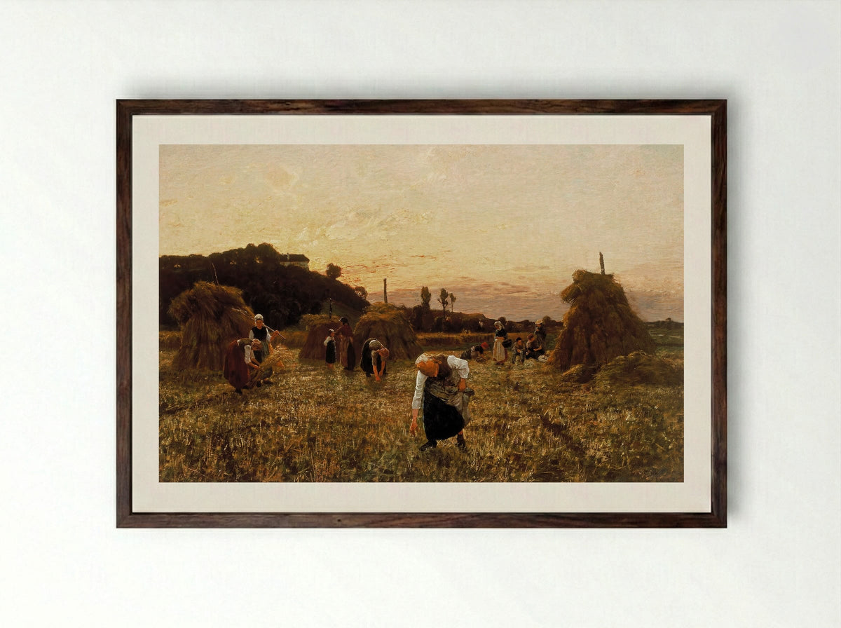 The Gleaners - Jules Breton - Framed Print Dark Wood
